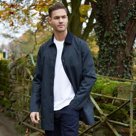 Threadbare Showerproof Longline Corduroy Collar Mac