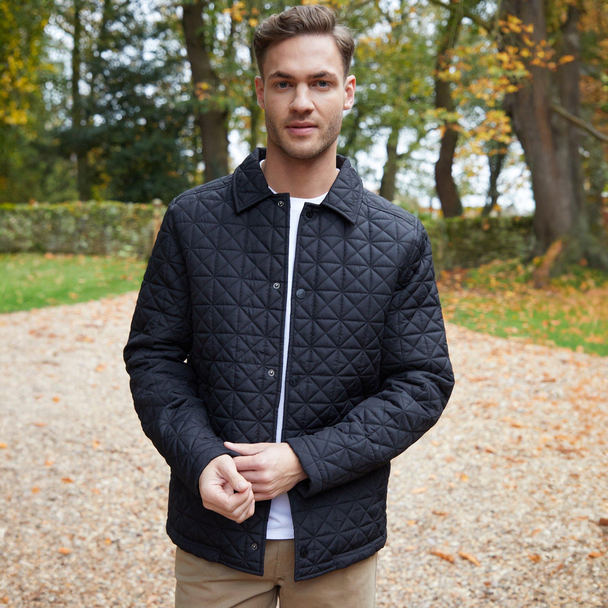 Black - Threadbare - Lightweight Collared Quilted Jacket - 1
