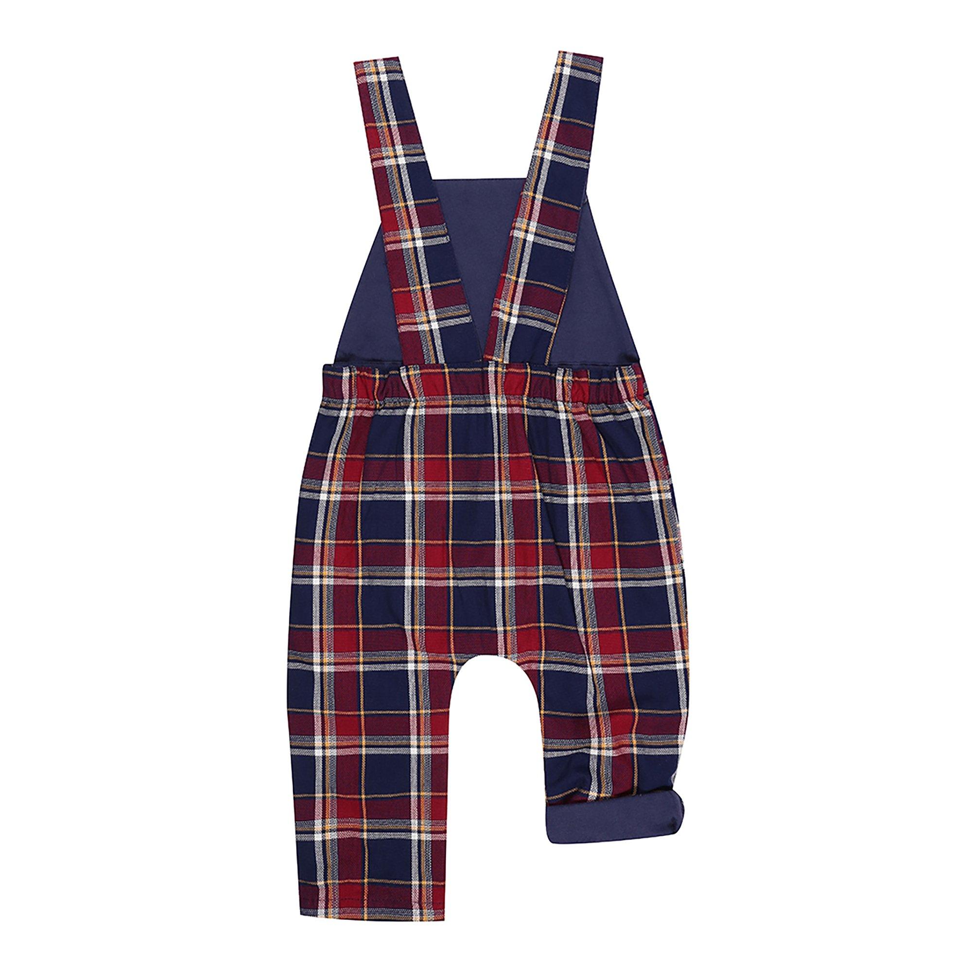 Red - Lilly and Sid - Check Dungaree - 2