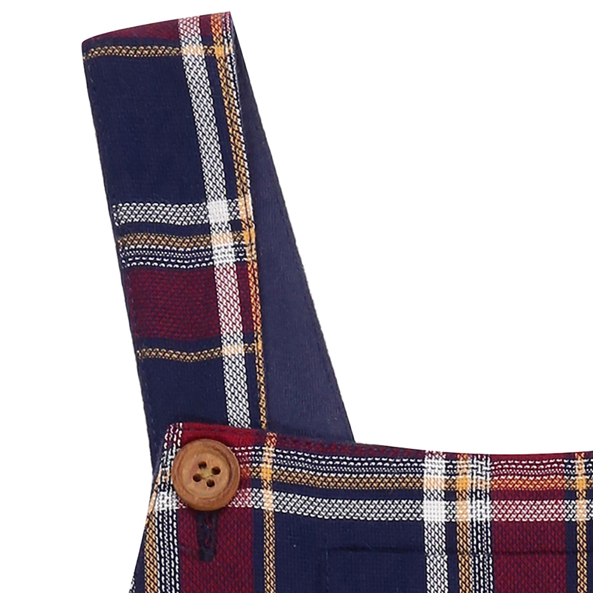 Red - Lilly and Sid - Check Dungaree - 3