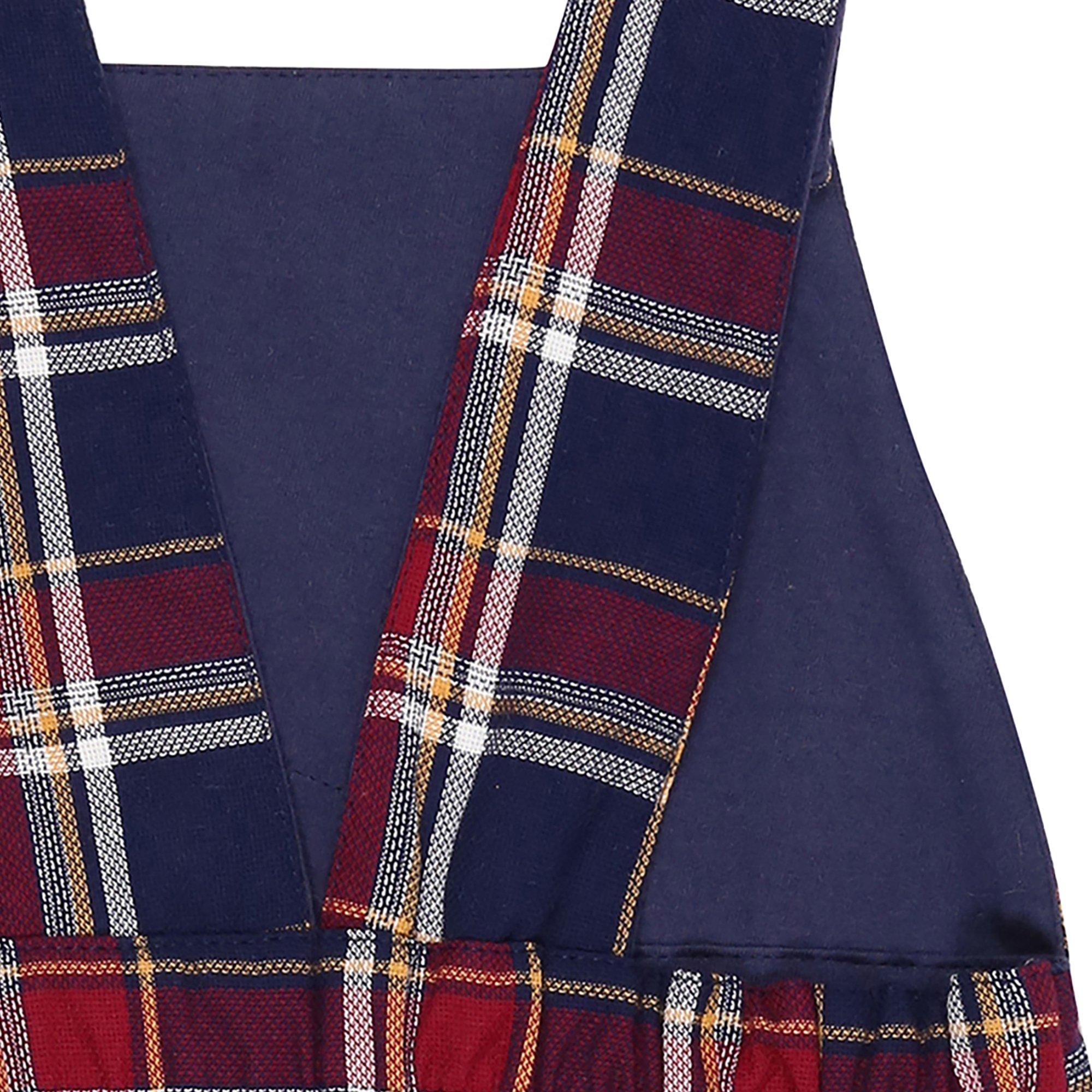 Red - Lilly and Sid - Check Dungaree - 4