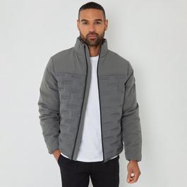 Threadbare Quilted Panel Funnel Neck Jacket