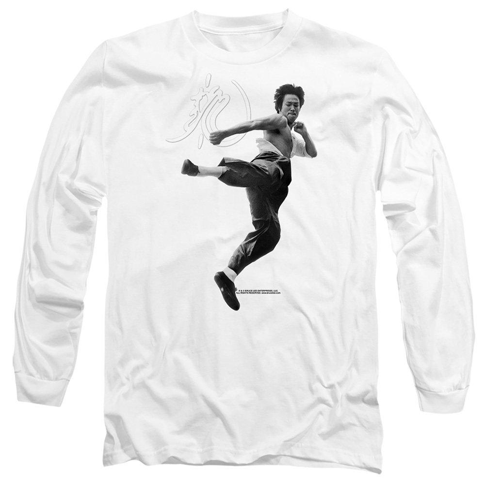 White - Other - Bruce Lee Flying Kick Long Sleeve T-Shirt White - 1