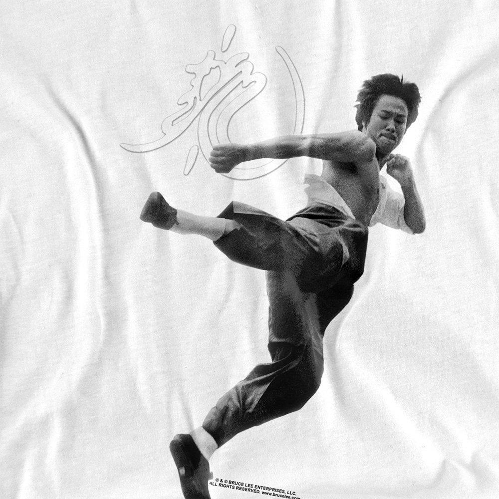 White - Other - Bruce Lee Flying Kick Long Sleeve T-Shirt White - 2