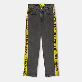 Off White Kids Straight Fit Denim Jeans