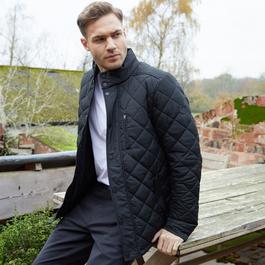 Threadbare Funnel Neck Diamond Quilted Jacket