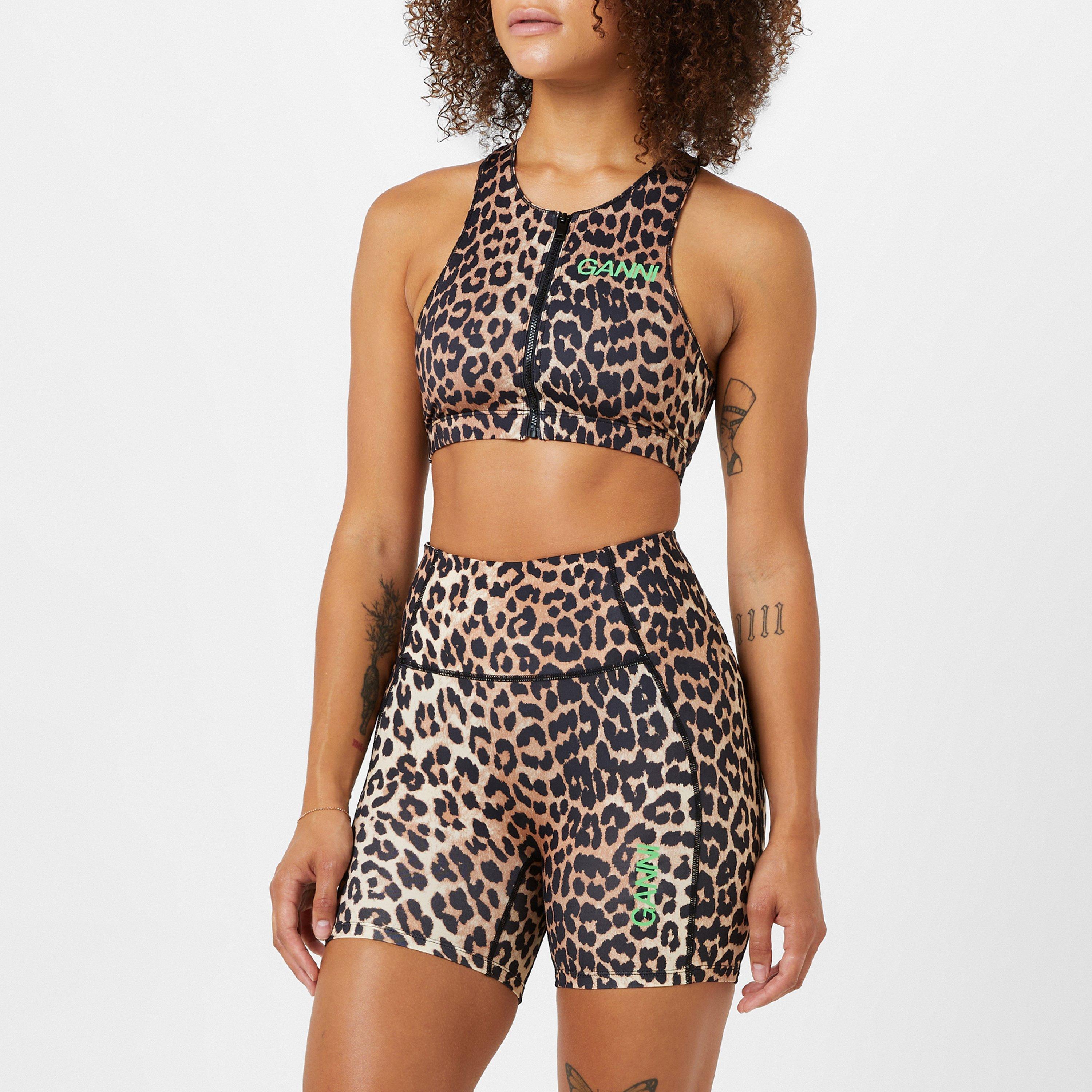 Leopard - Ganni - Active Racerback Zipper Top - 1