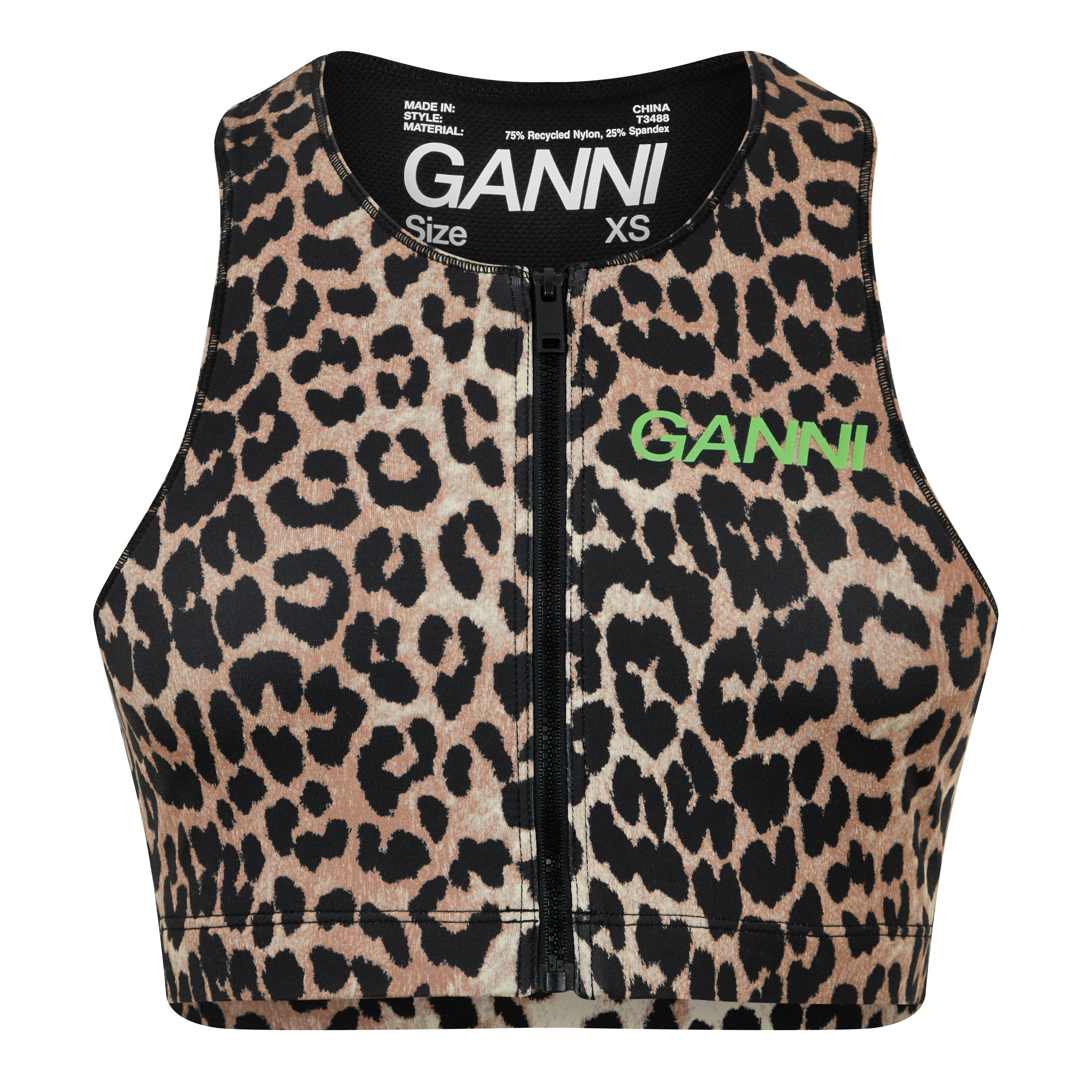 Leopard - Ganni - Active Racerback Zipper Top - 6