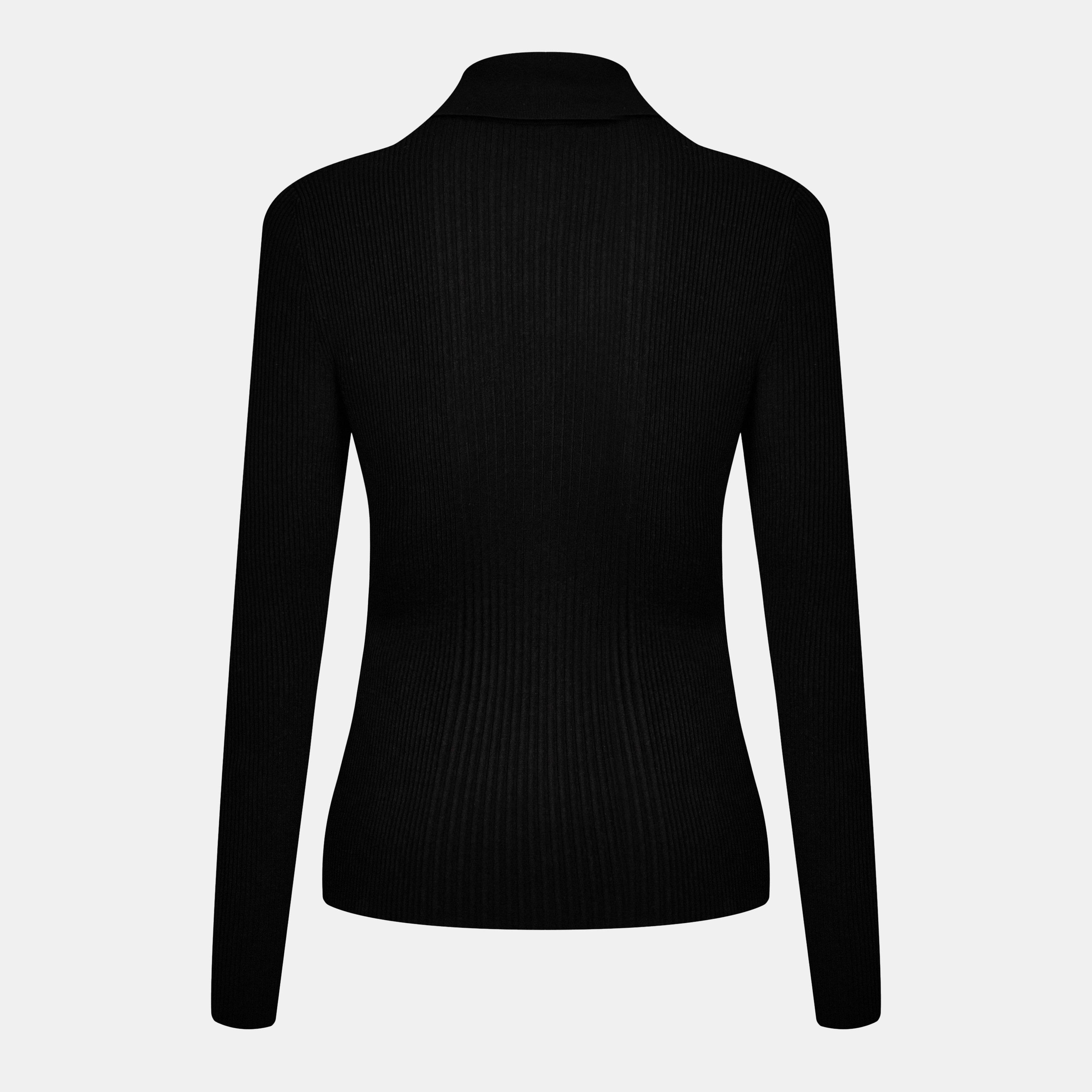 Black 1000 - Gucci - Women's Viscose Fine Rib Polo Shirt - 2