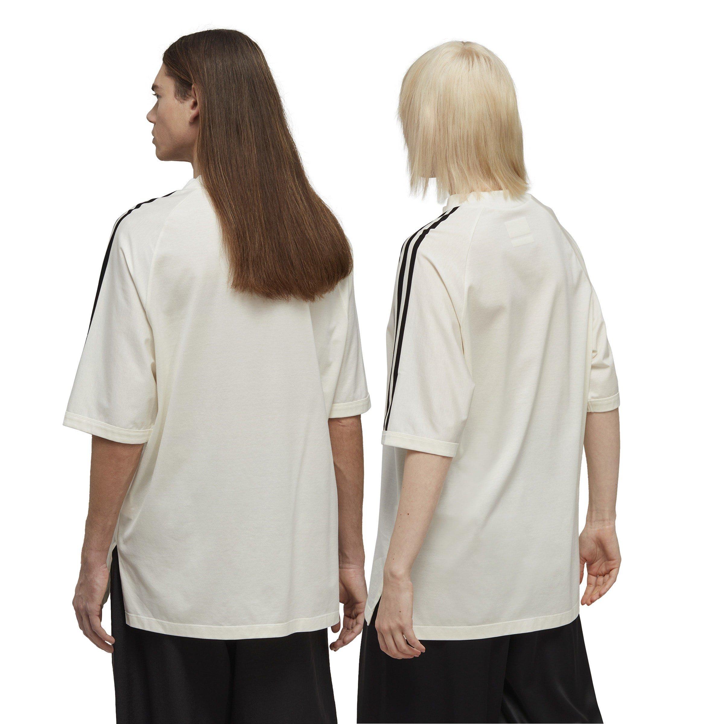 White Black - Y3 - Men's 3 Stripes Regular Fit Short-Sleeve T-Shirt - 2