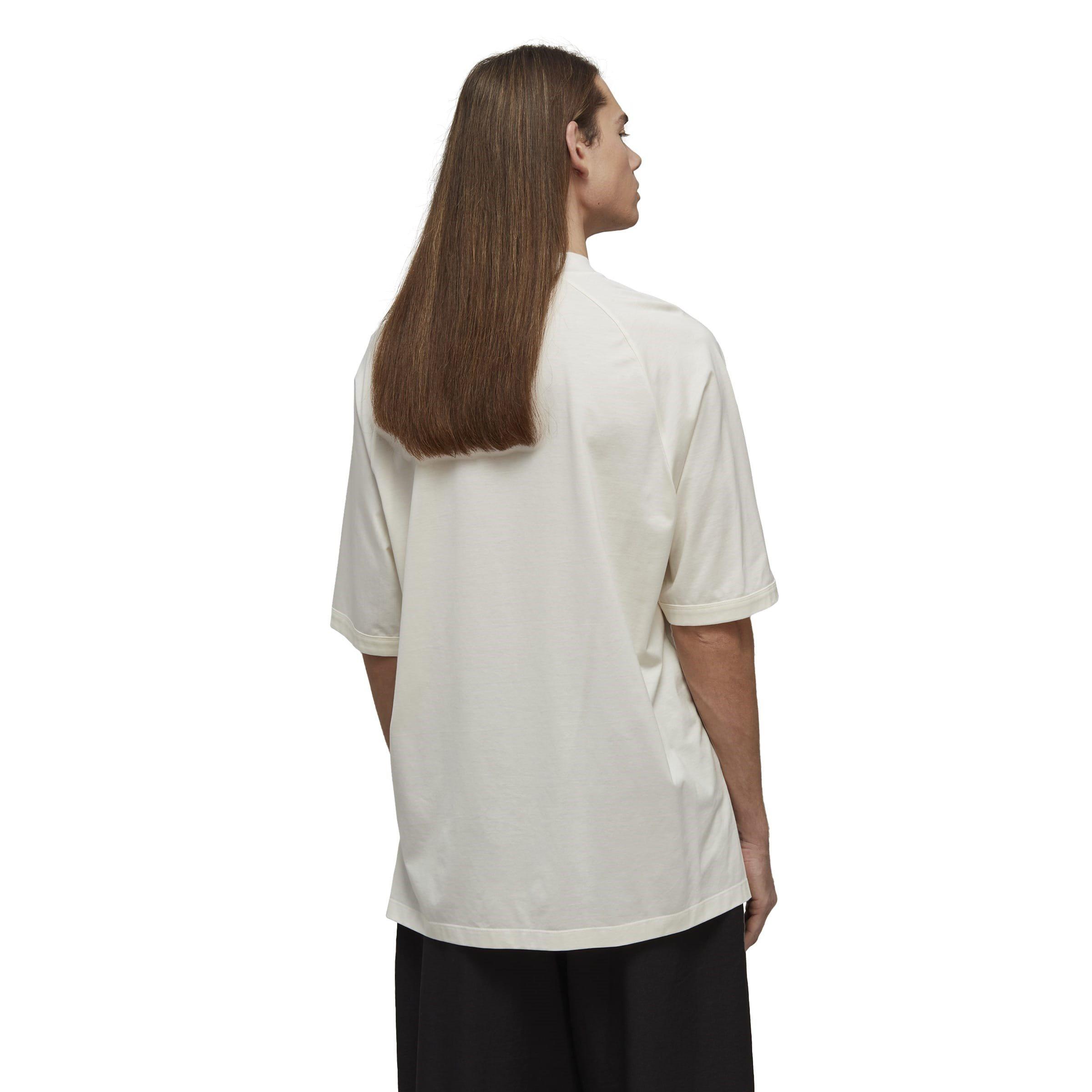 White Black - Y3 - Men's 3 Stripes Regular Fit Short-Sleeve T-Shirt - 4