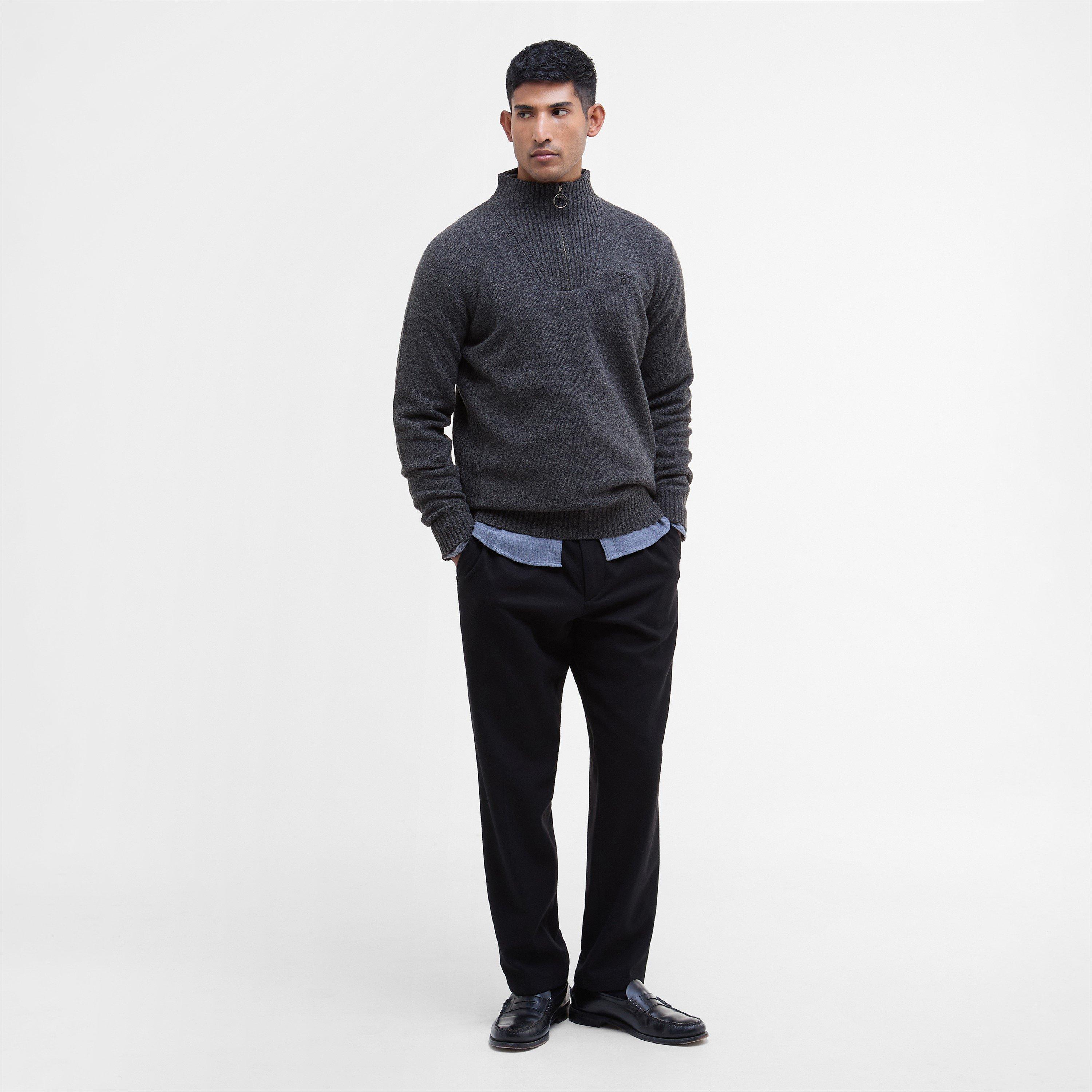 Charcoal - Barbour - Essential Half Zip Jumper - 6