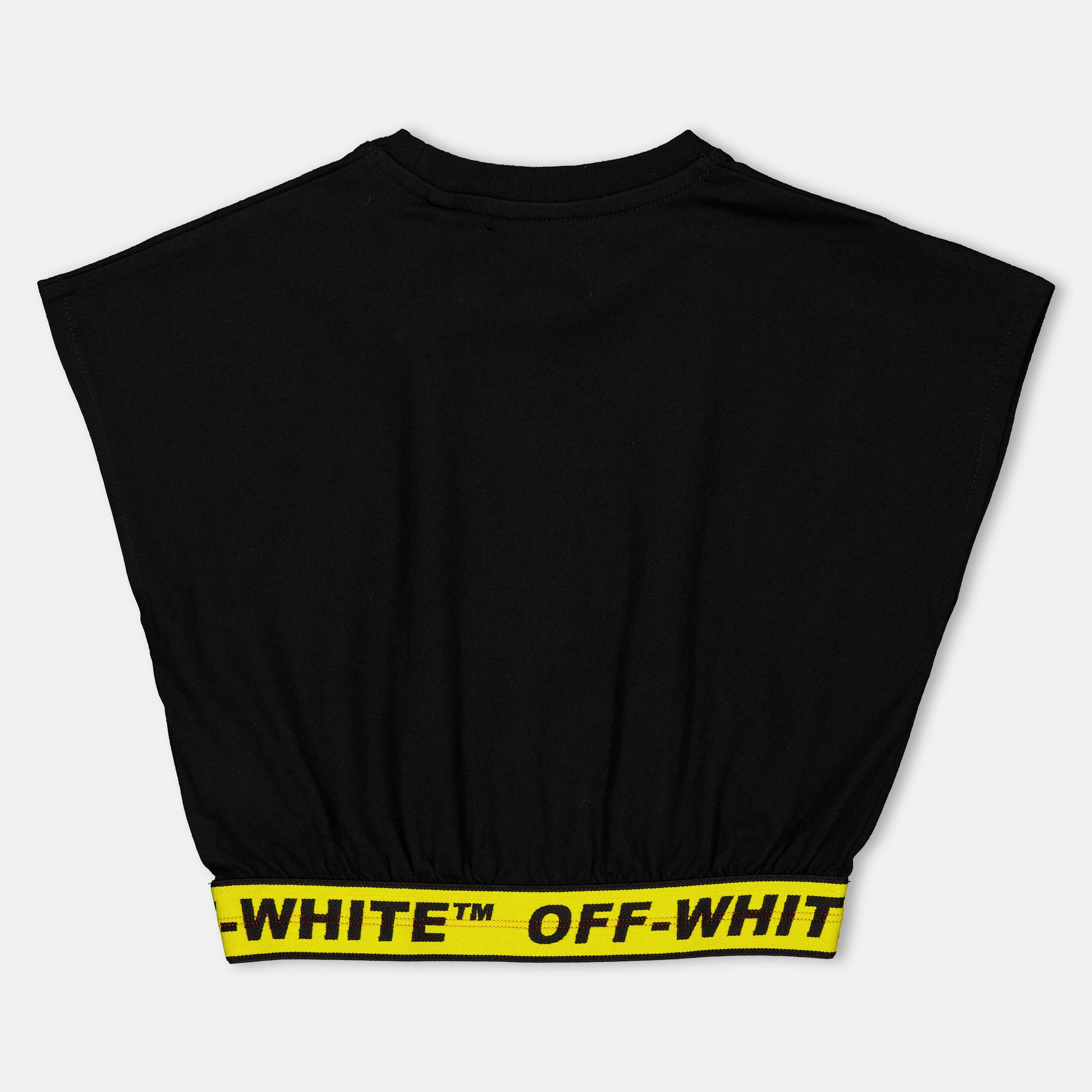 Black - Off White - Kids Cropped T-Shirt - 2