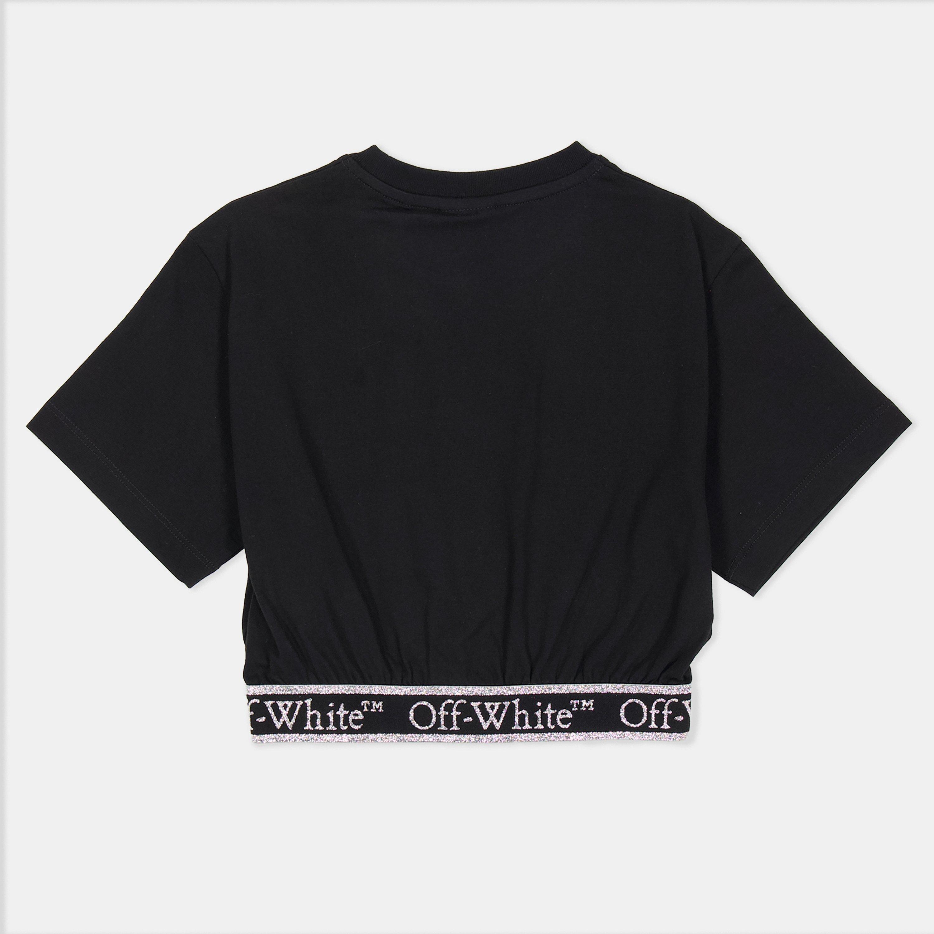 Black/White - Off White - Kids Cropped T-Shirt - 2