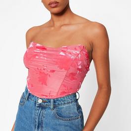 I Saw It First ISAWITFIRST Floral Mesh Corset Top