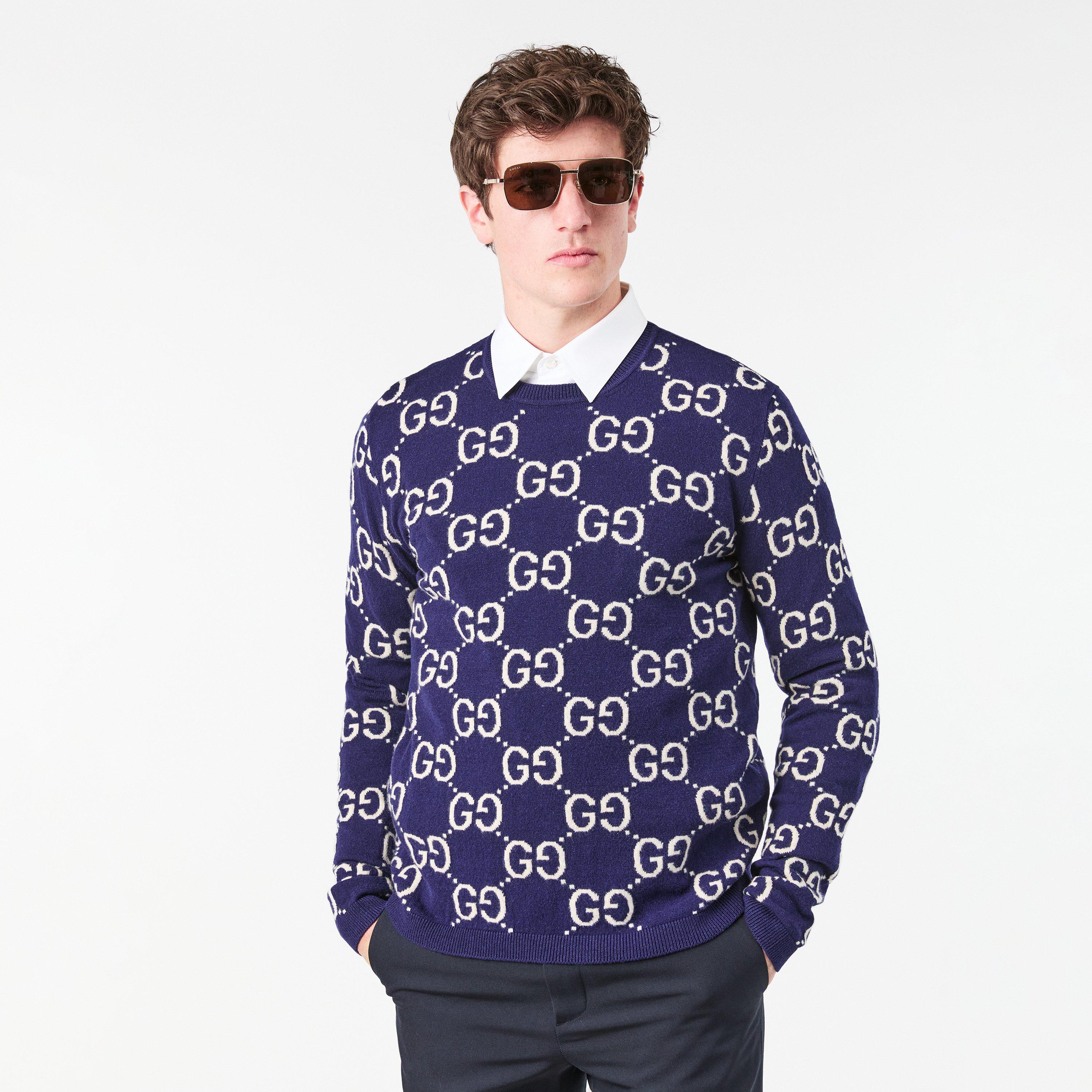 Blu/Ivry 4492 - Gucci - GG Jacquard Jumper - 3