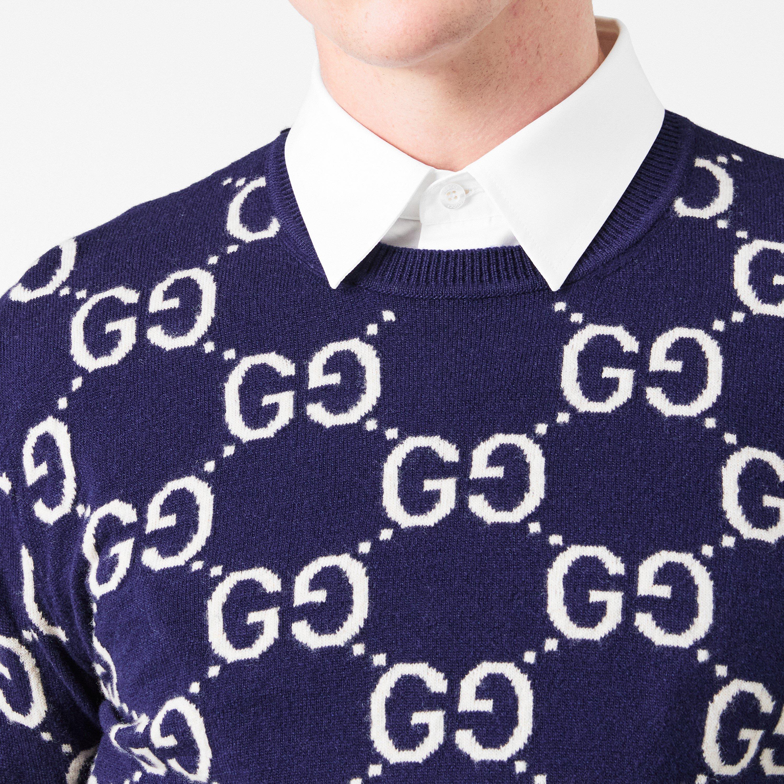 Blu/Ivry 4492 - Gucci - GG Jacquard Jumper - 5