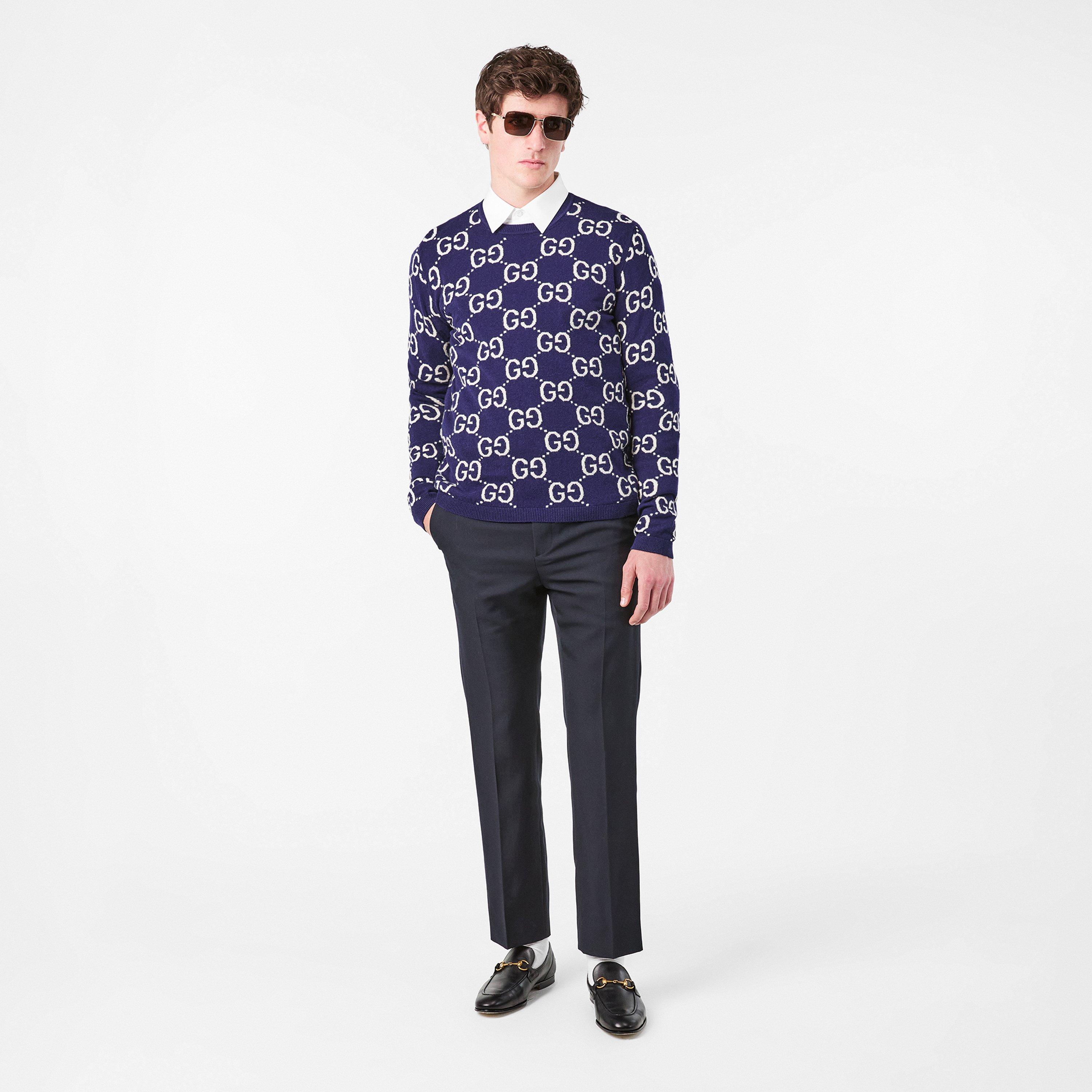 Blu/Ivry 4492 - Gucci - GG Jacquard Jumper - 6