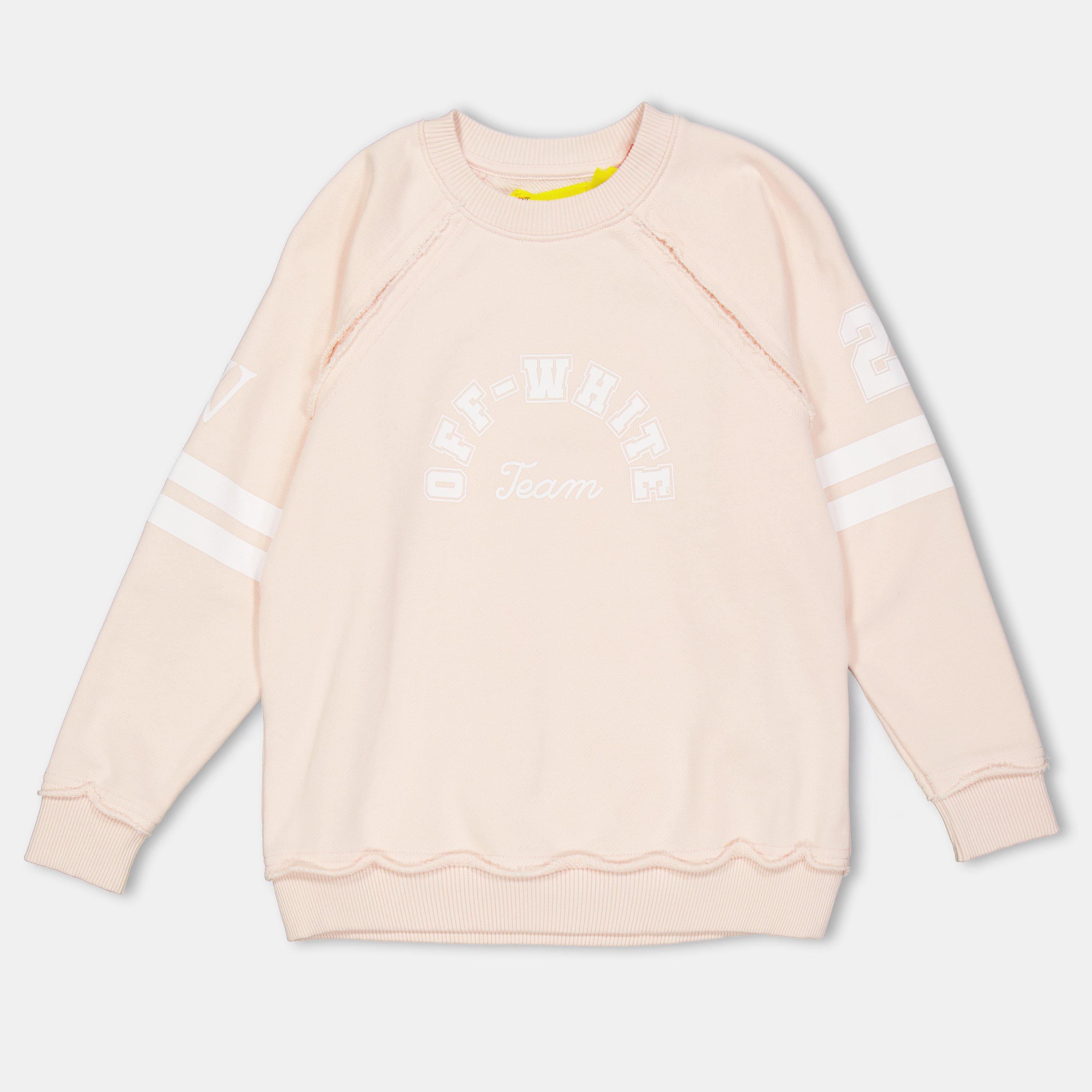 Pink/White - Off White - Kids Crew Sweater - 1
