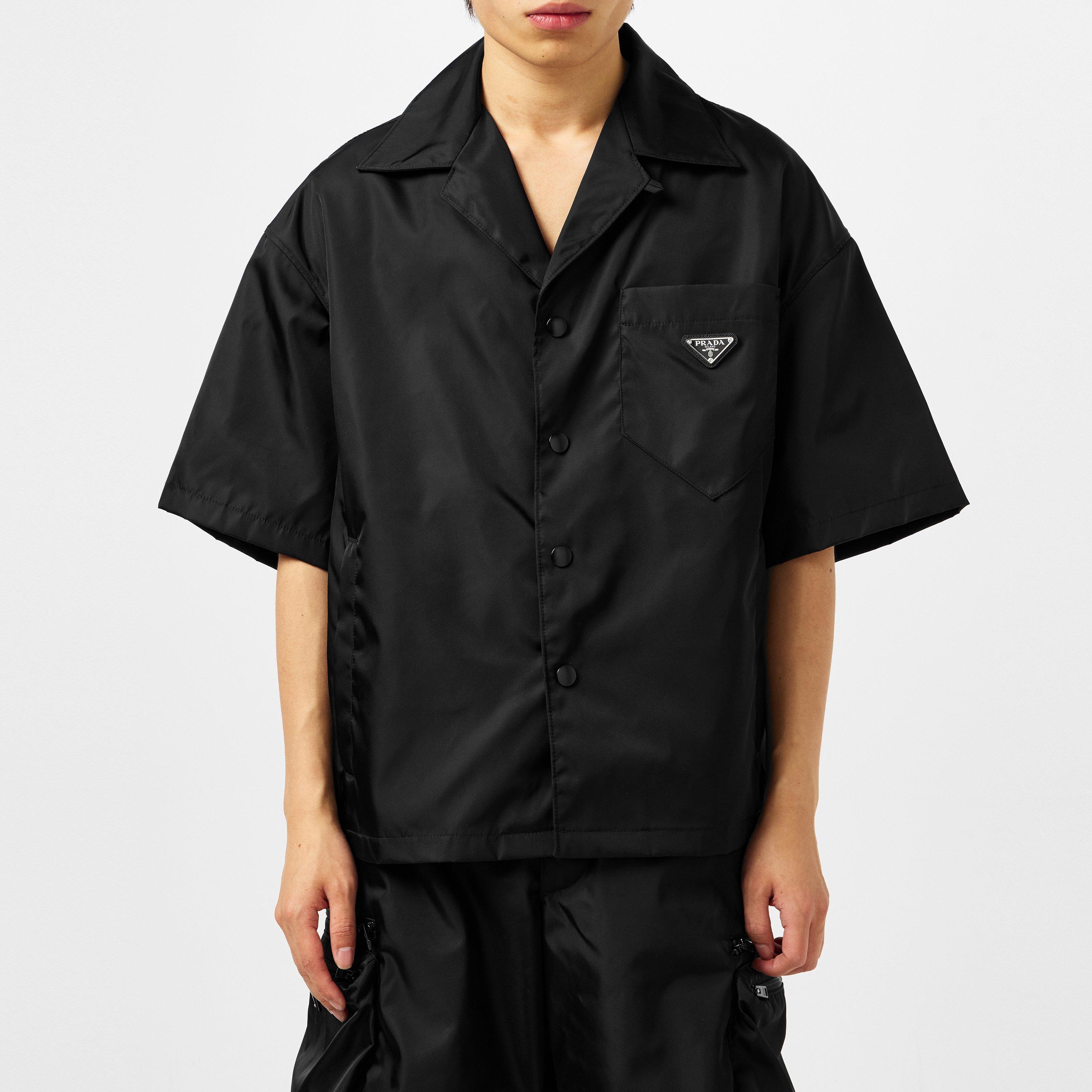 Nero - Prada - Men'S Logo Re-Nylon Bowling Shirt - 3