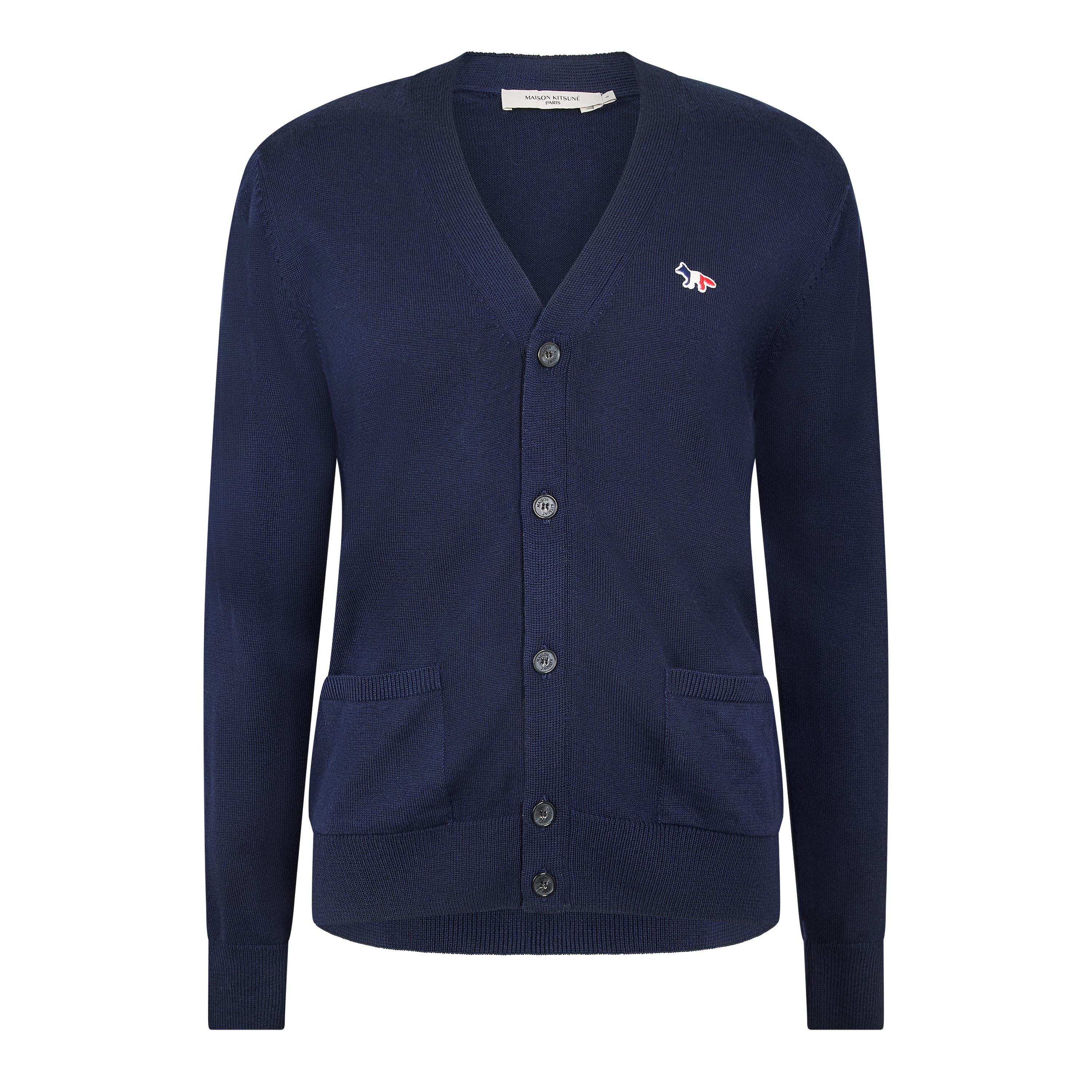 Navy - Maison Kitsune - Tricolour Fox Patch Classic Cardigan - 1