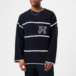 Palm Angels Monogram Striped Sweatshirt