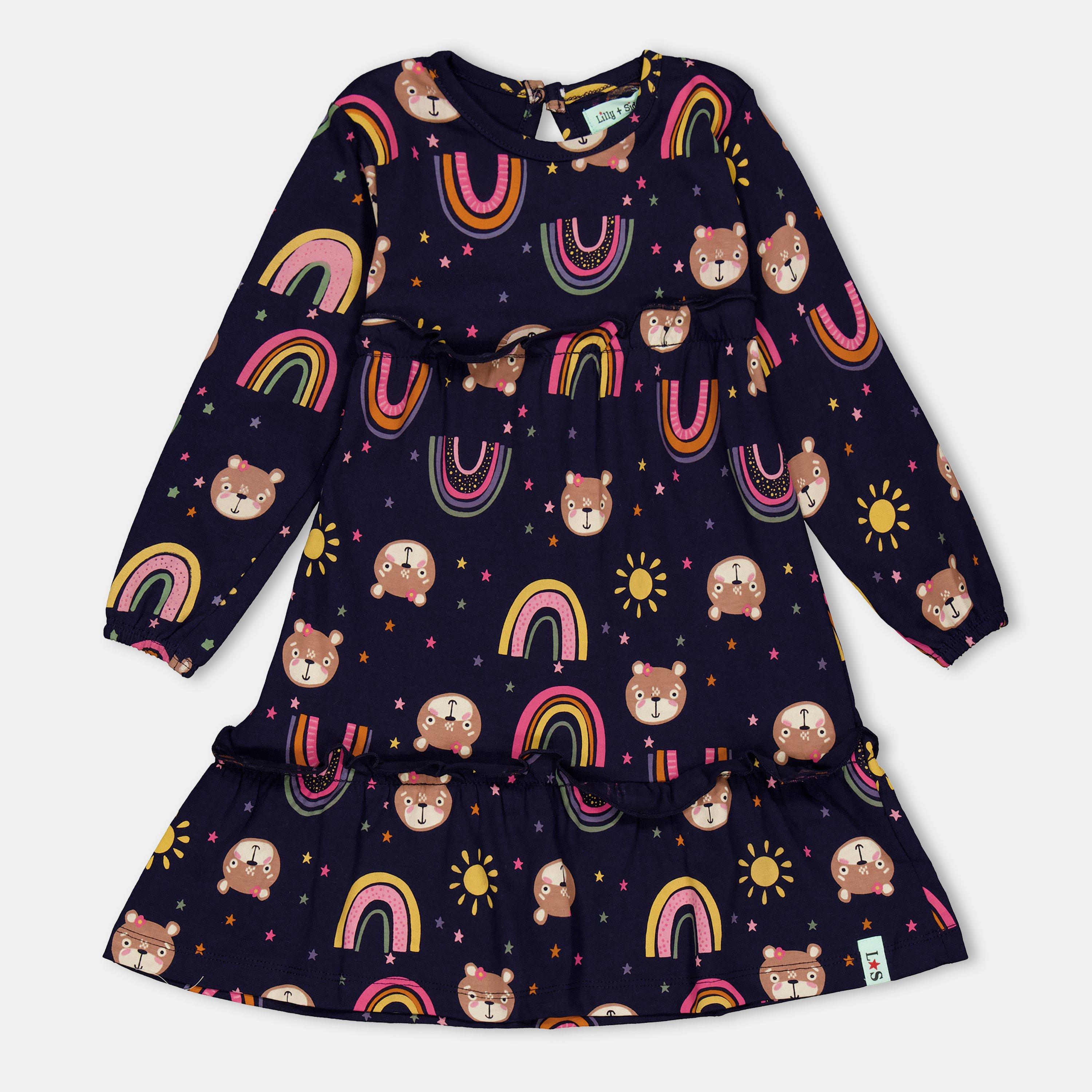 Multi - Lilly and Sid - Rainbow Tiered A Line Dress - 1