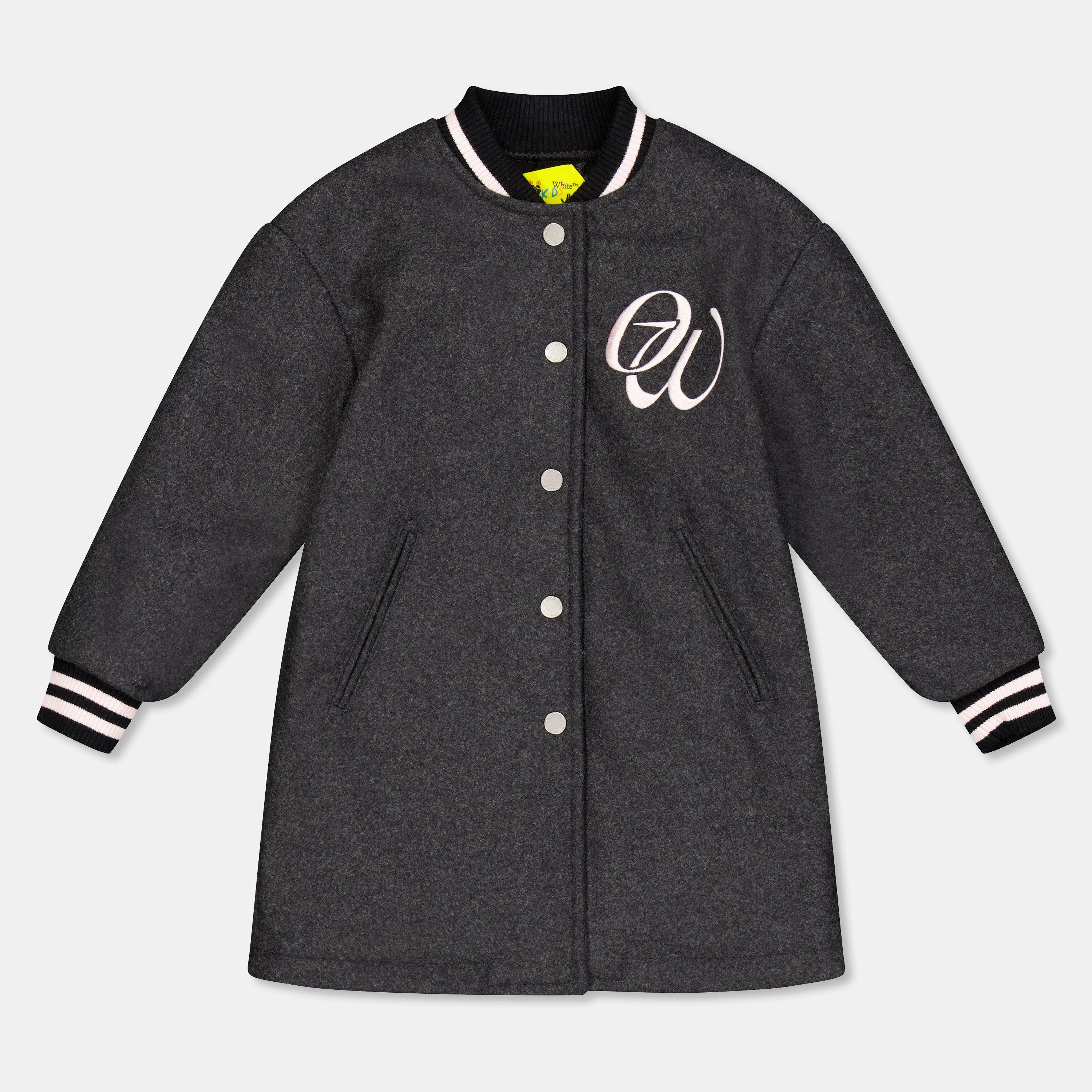 Grey/Pink - Off White - Kids' Off-White Structured Varsity Jacket - 1