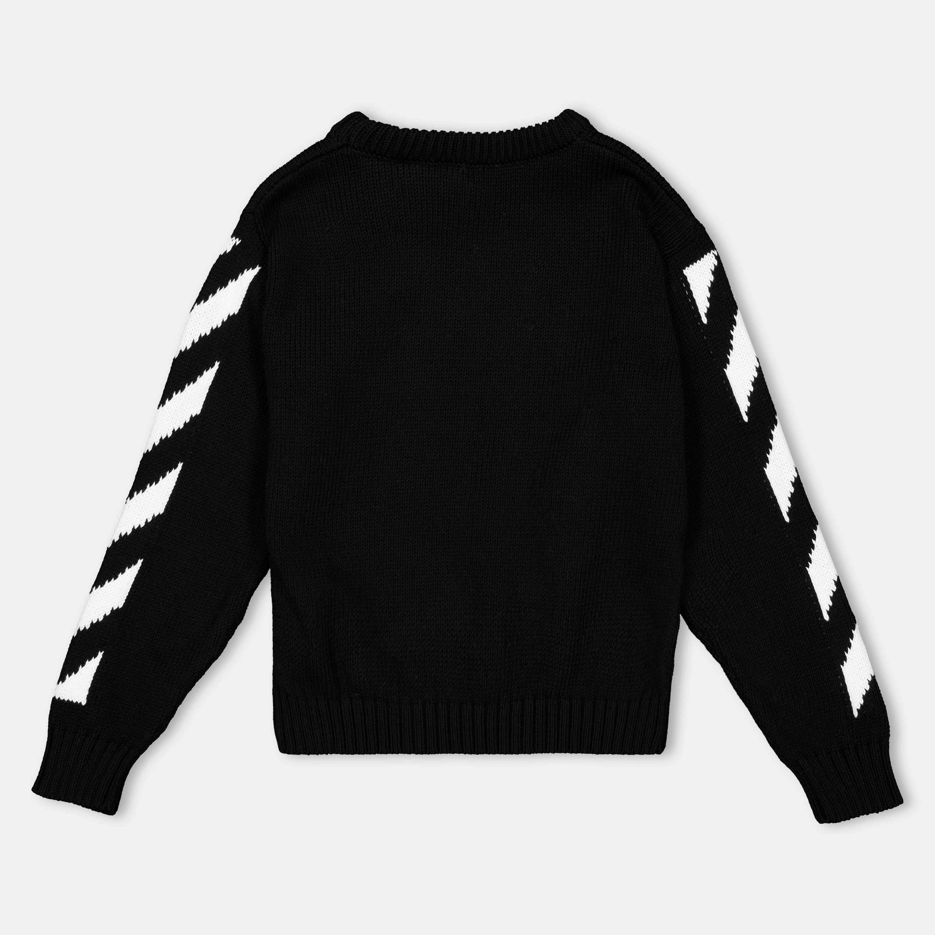 Black/White - Off White - Kids Crew Sweater - 2