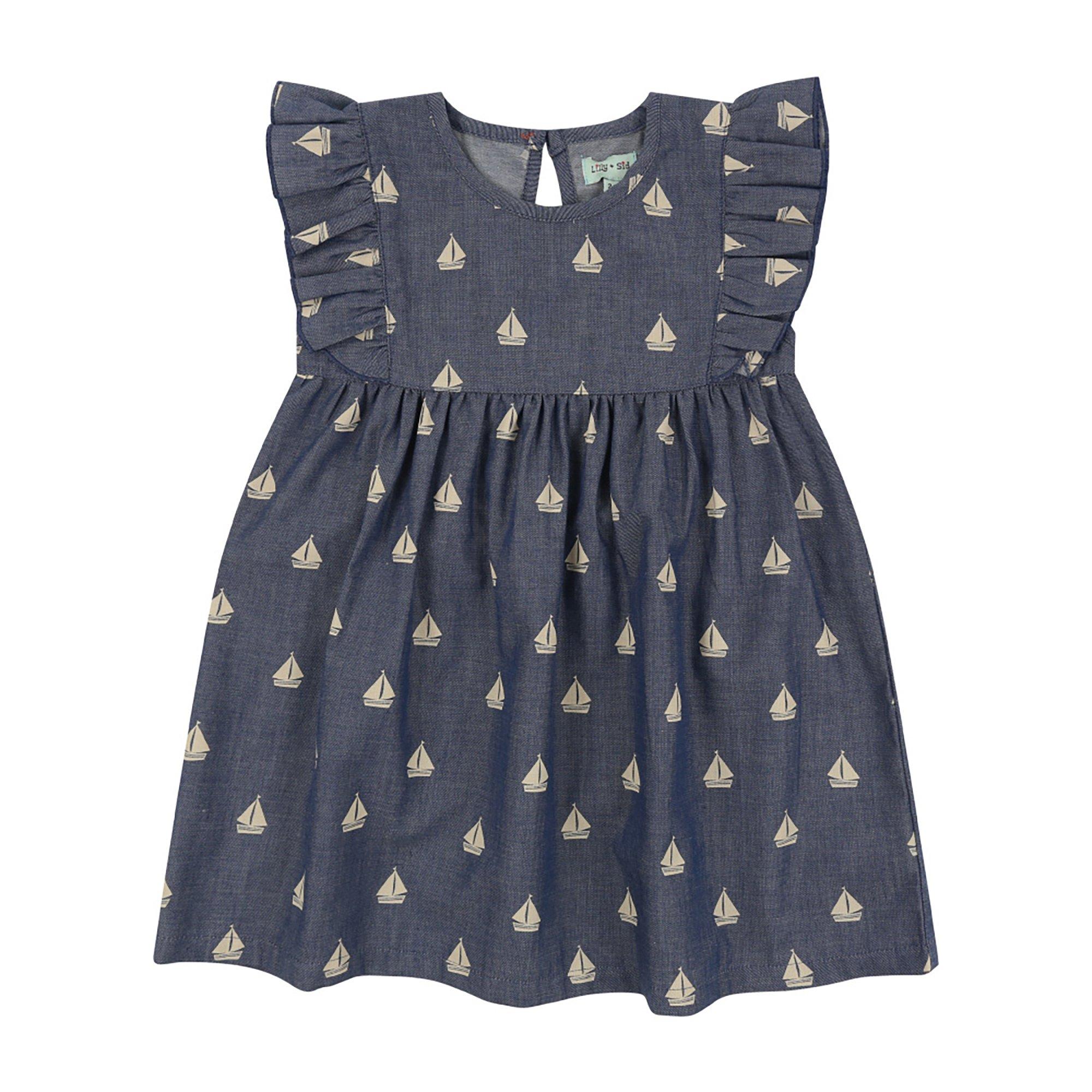 Blue - Lilly and Sid - Kids' Ship A-Line Dress - 1