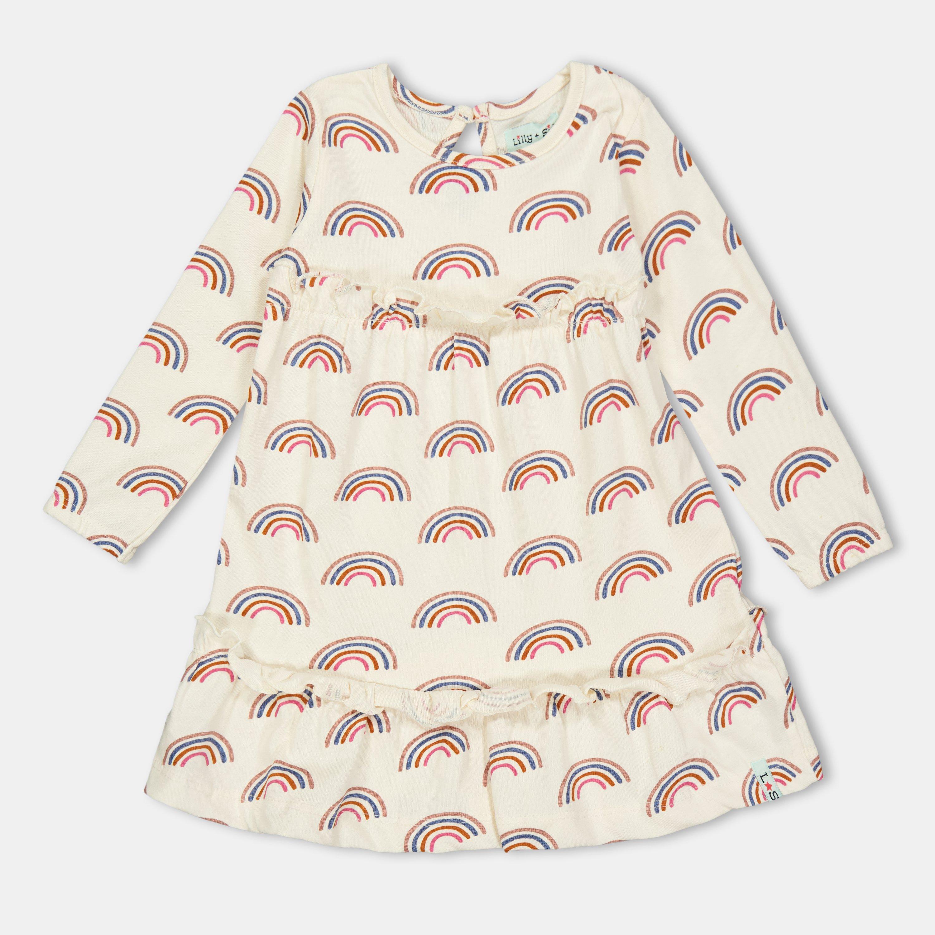 Lilly And Sid  Kids' Rainbows Jersey A Line Dress -  - 0-3 Mnth