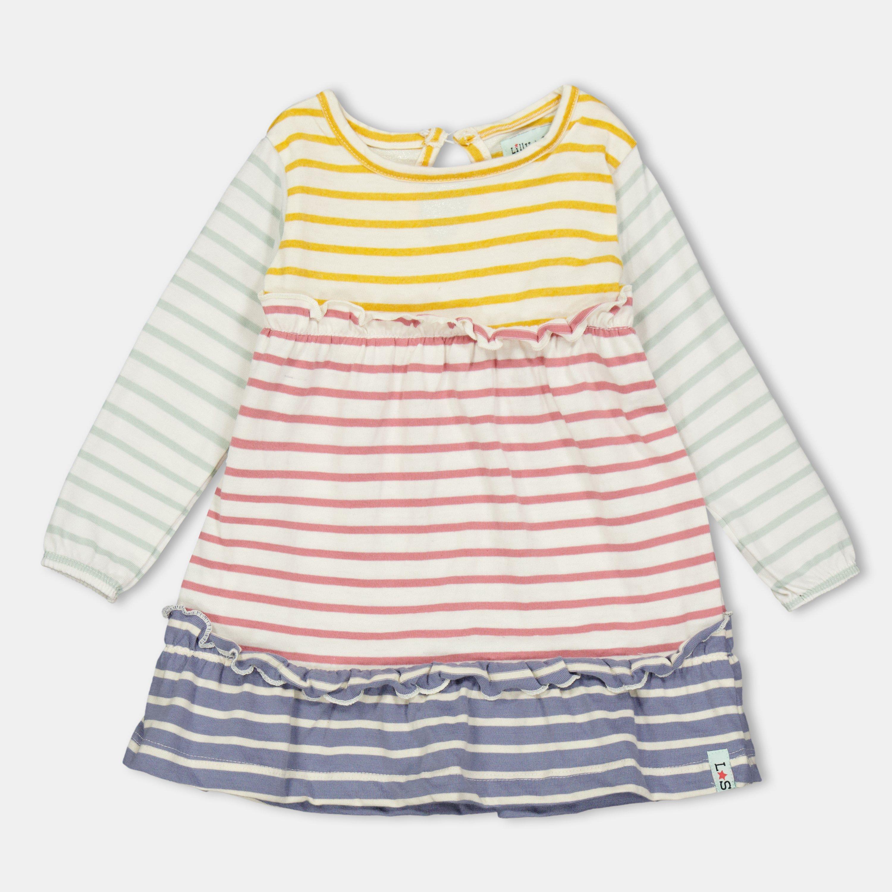 Lilly And Sid  Kids' Mix Tiered A-Line Dress -  - 0-3 Mnth