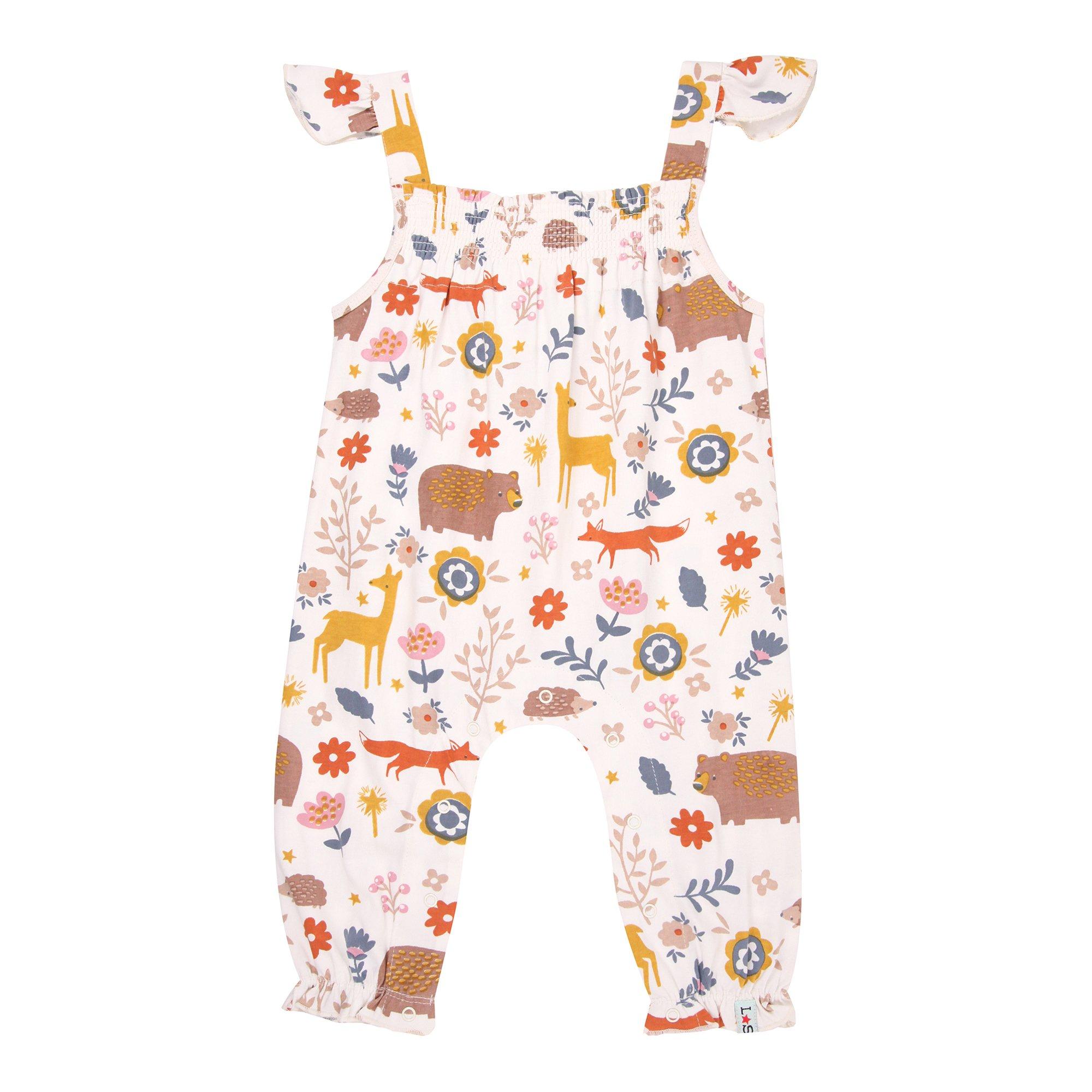 Lilly and Sid & Sid Multicoloured Animal Forest Print Romper