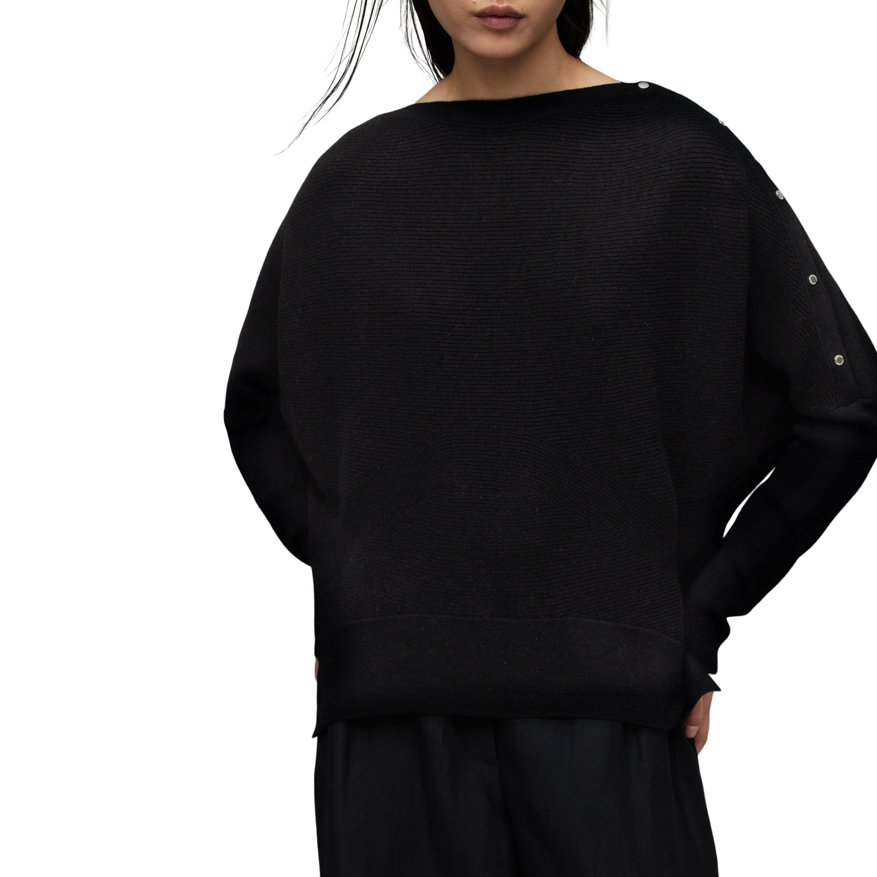 black - AllSaints - Women's Raven Crew Neck Jumper - 2