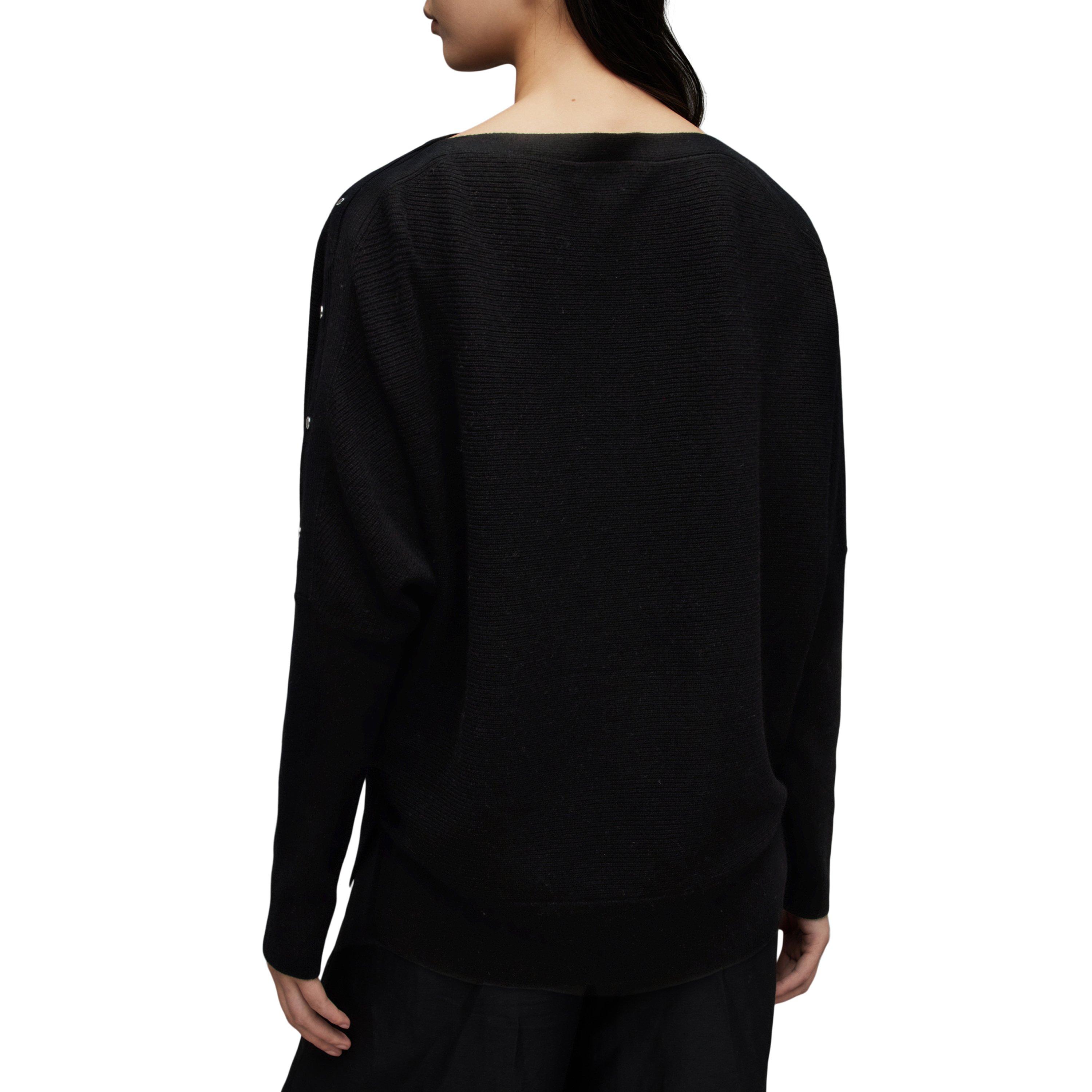 black - AllSaints - Women's Raven Crew Neck Jumper - 4