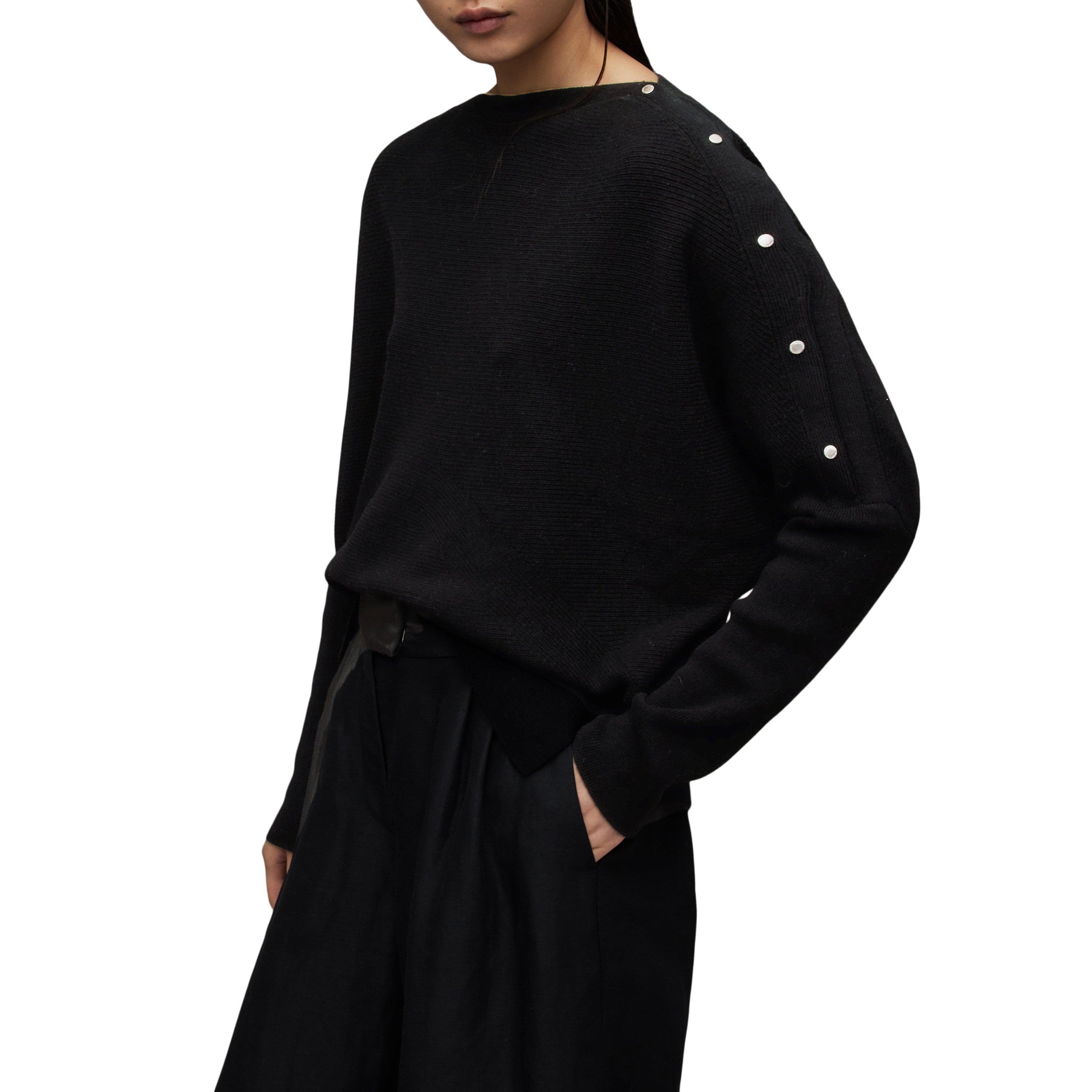 black - AllSaints - Women's Raven Crew Neck Jumper - 6