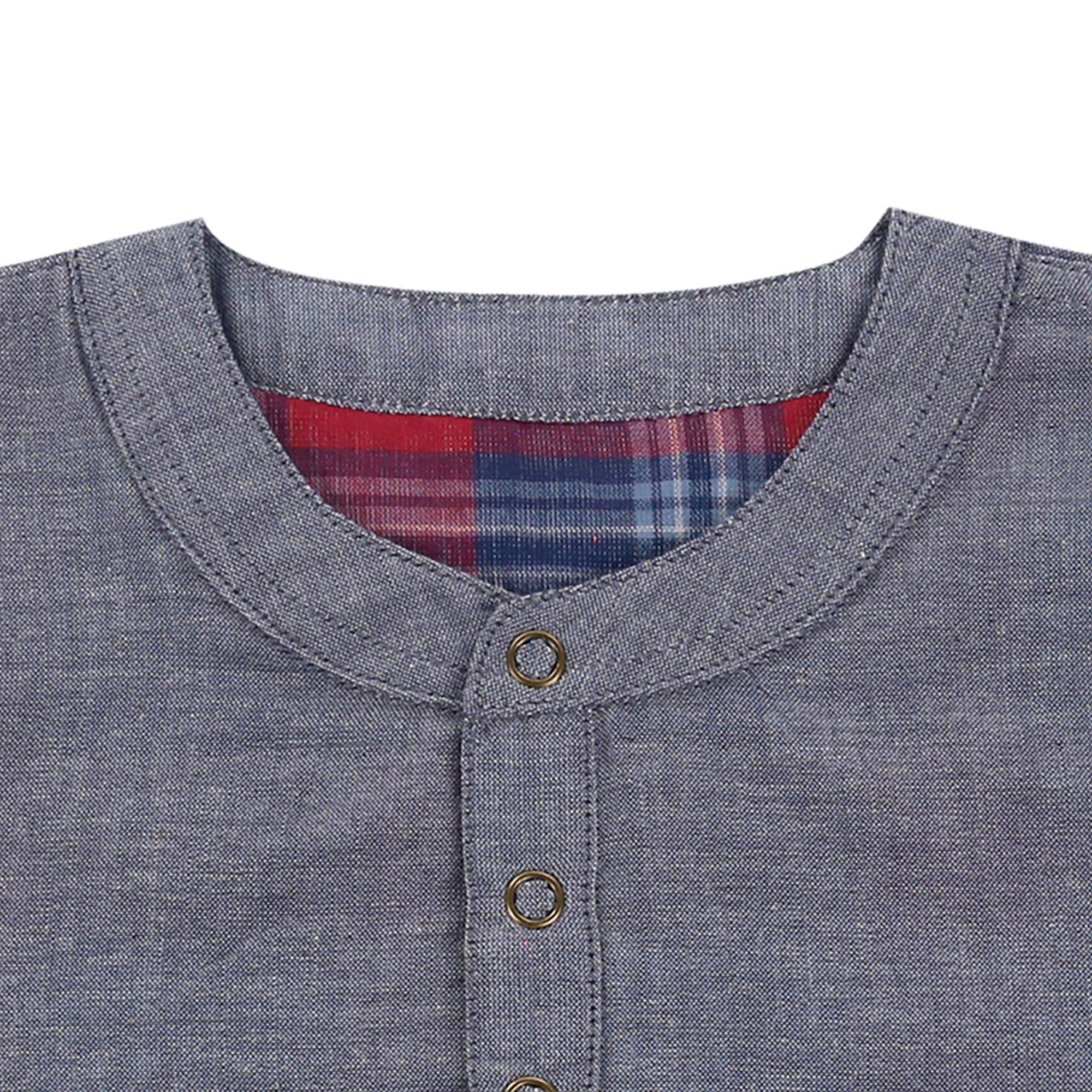 Blue - Lilly and Sid - Reversible Short-Sleeve Patterned Shirt - 3