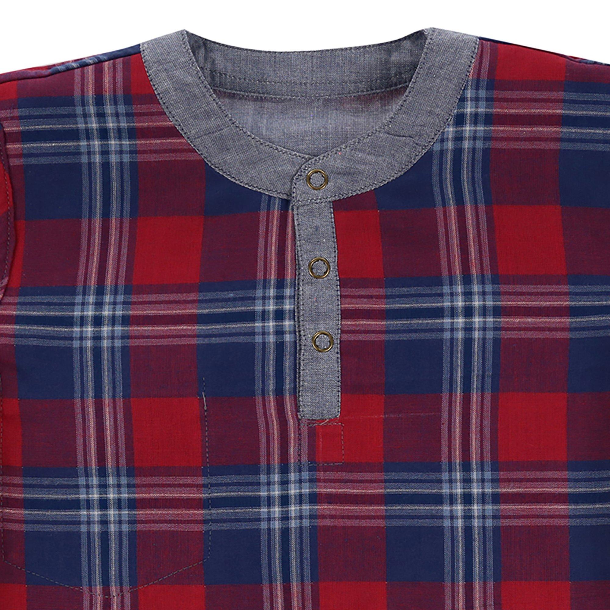 Blue - Lilly and Sid - Reversible Short-Sleeve Patterned Shirt - 4