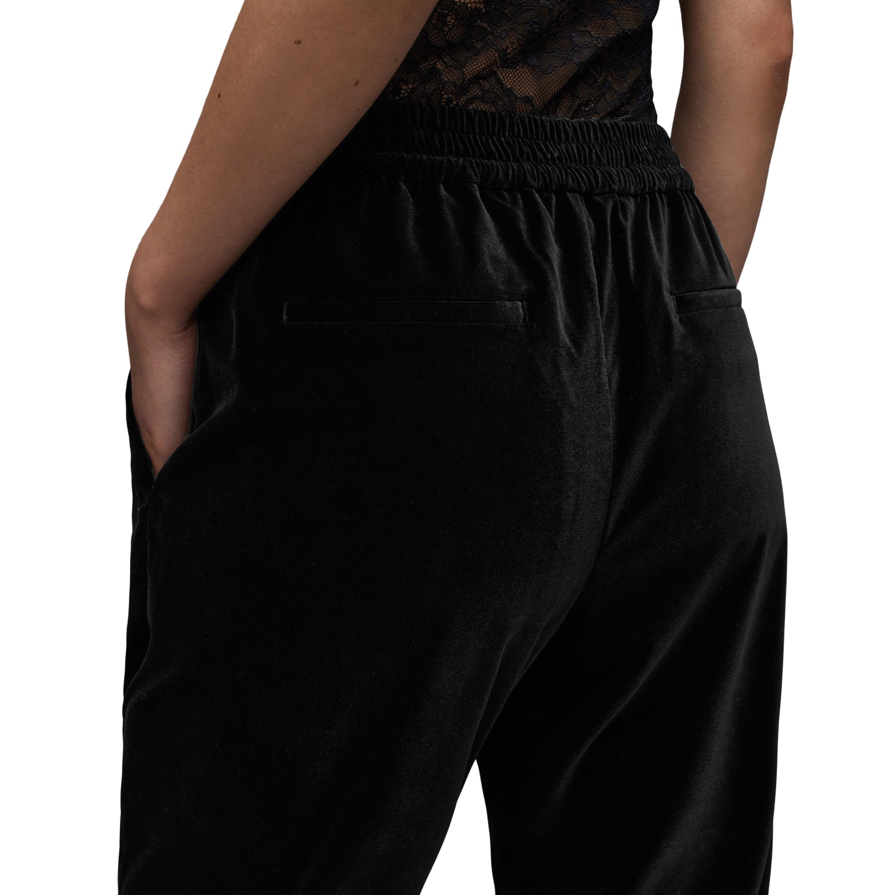 black - AllSaints - Women's Aleida Velvet Tailored Trouser - 6