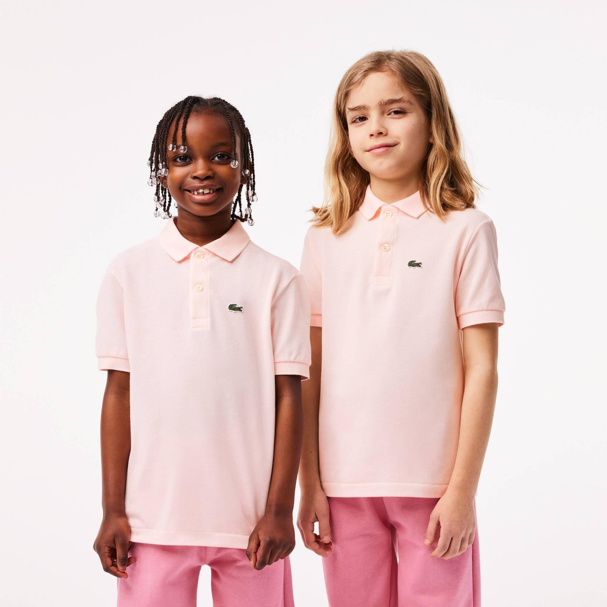 Pink polo shirt kids best sale