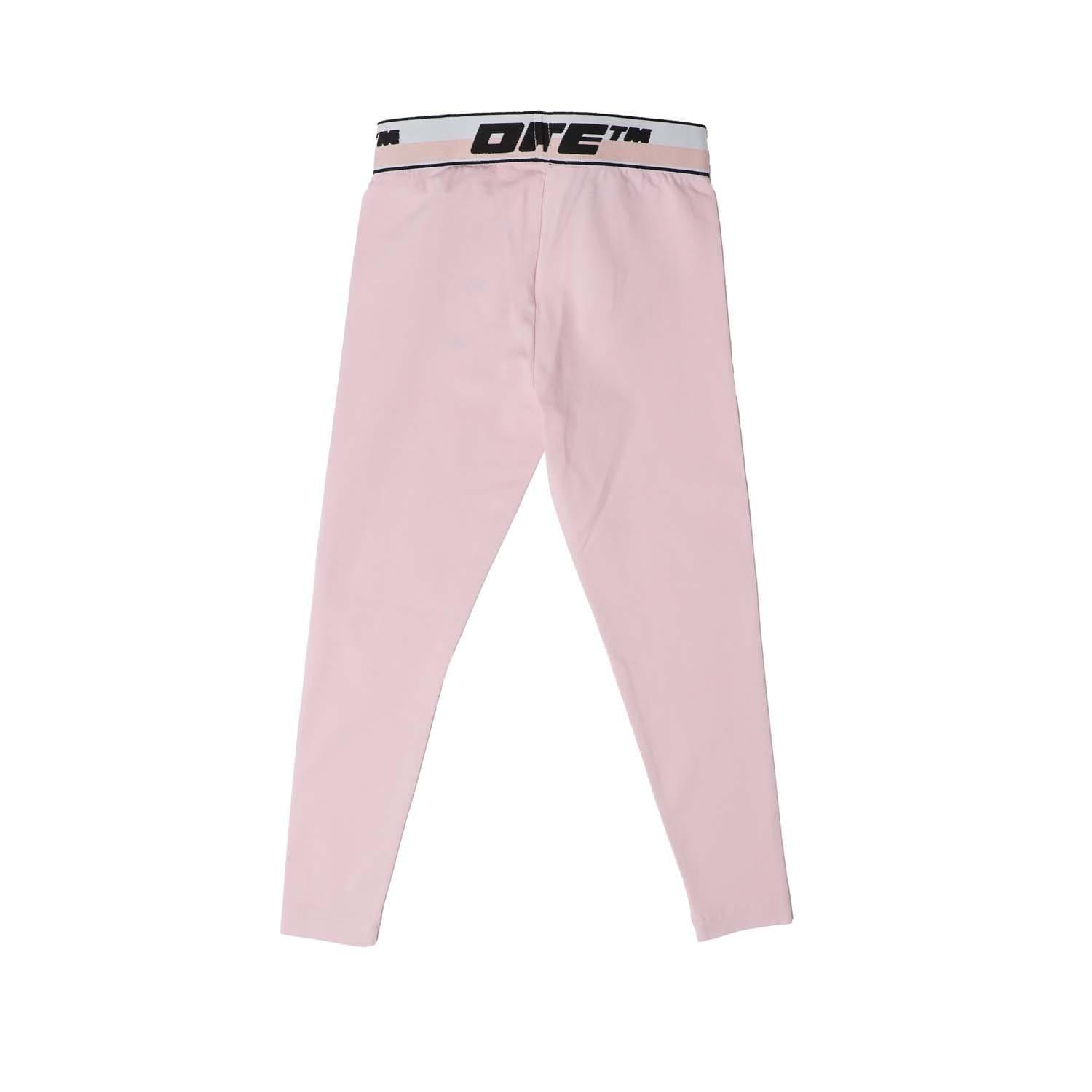 Pink Black - Off White - Logo Band Leggings - 2