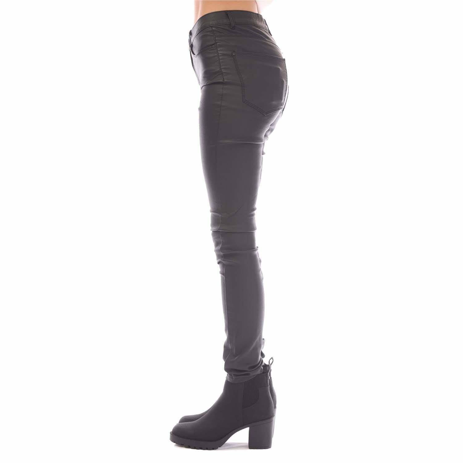 Black - Only - Anne K Faux Leather Trousers - 3