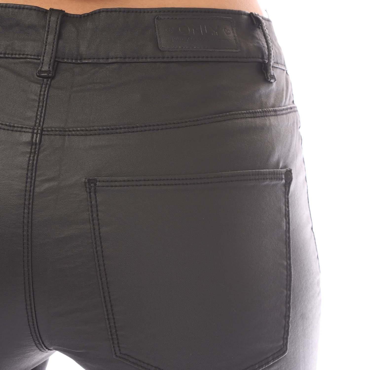 Black - Only - Anne K Faux Leather Trousers - 4