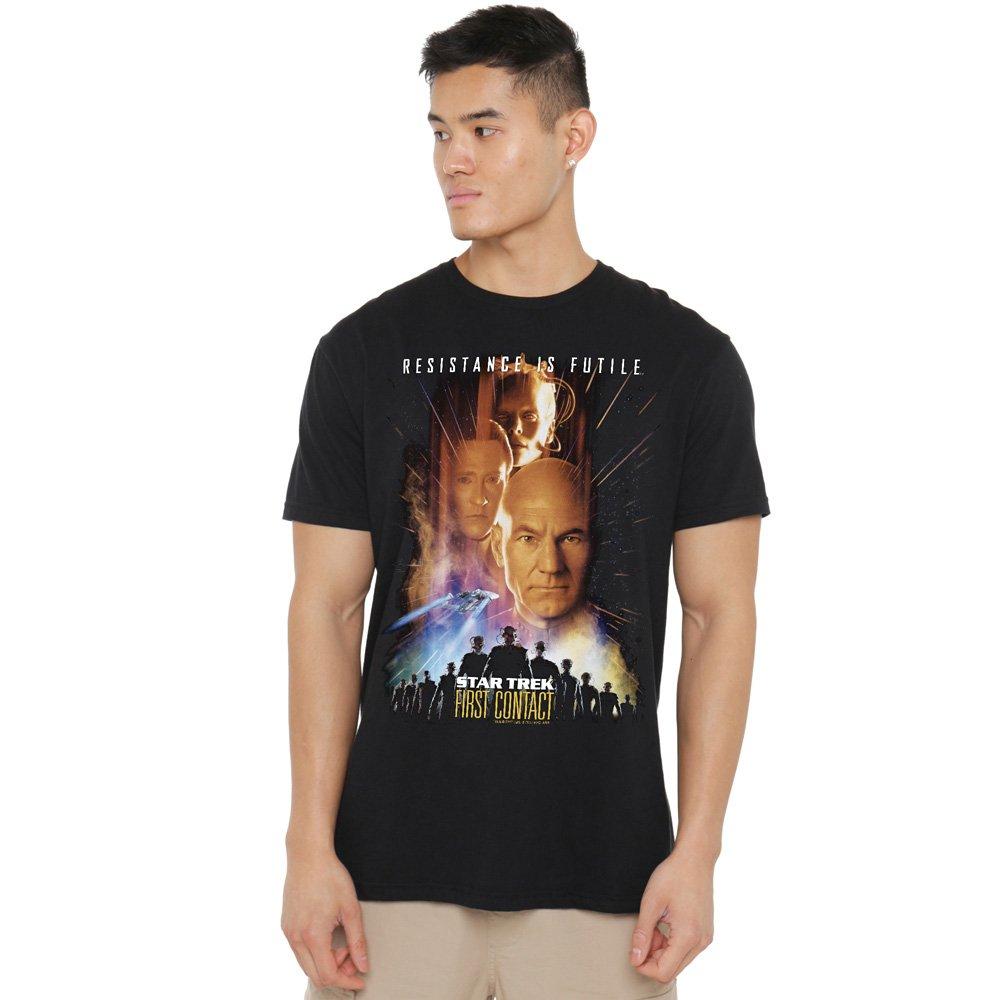 Black - Star Trek - Star Trek First Contact(Movie) T Shirt Black - 1