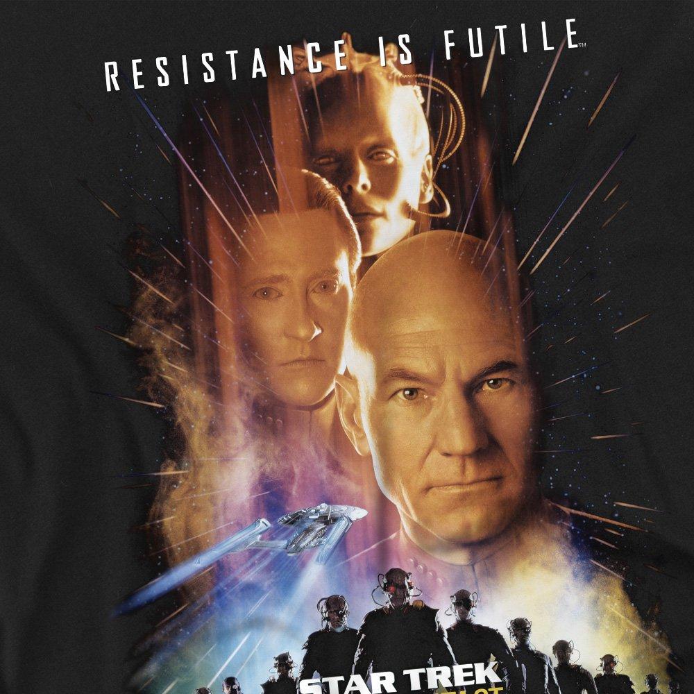 Black - Star Trek - Star Trek First Contact(Movie) T Shirt Black - 2