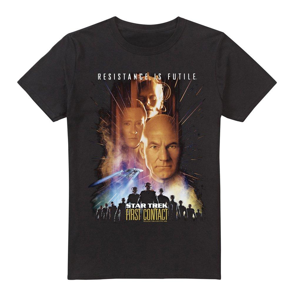 Black - Star Trek - Star Trek First Contact(Movie) T Shirt Black - 4