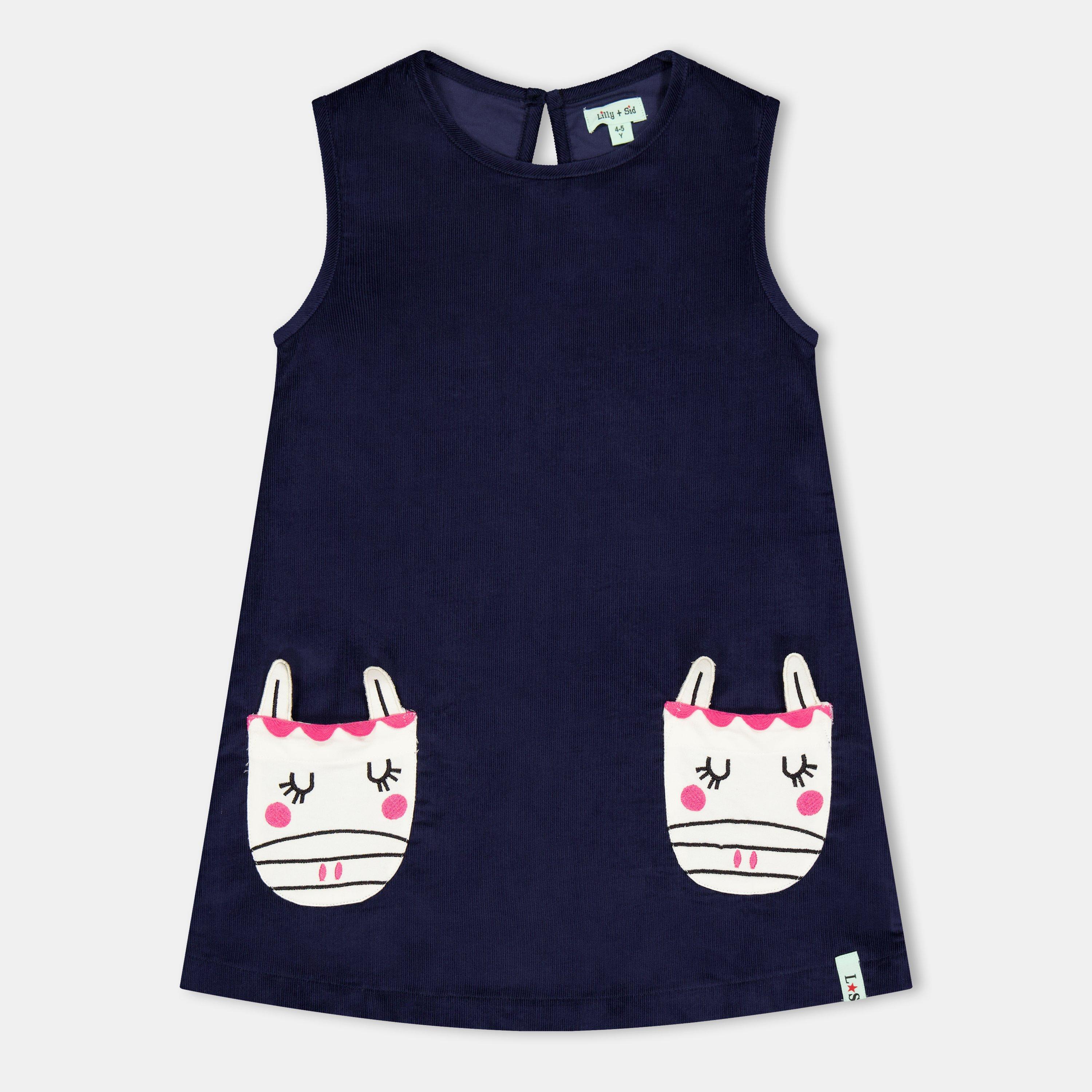 Navy - Lilly and Sid - Horse Pocket A Line Dress - 1