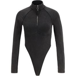 Hugo X Bella Poarch Zip-Neck Bodysuit