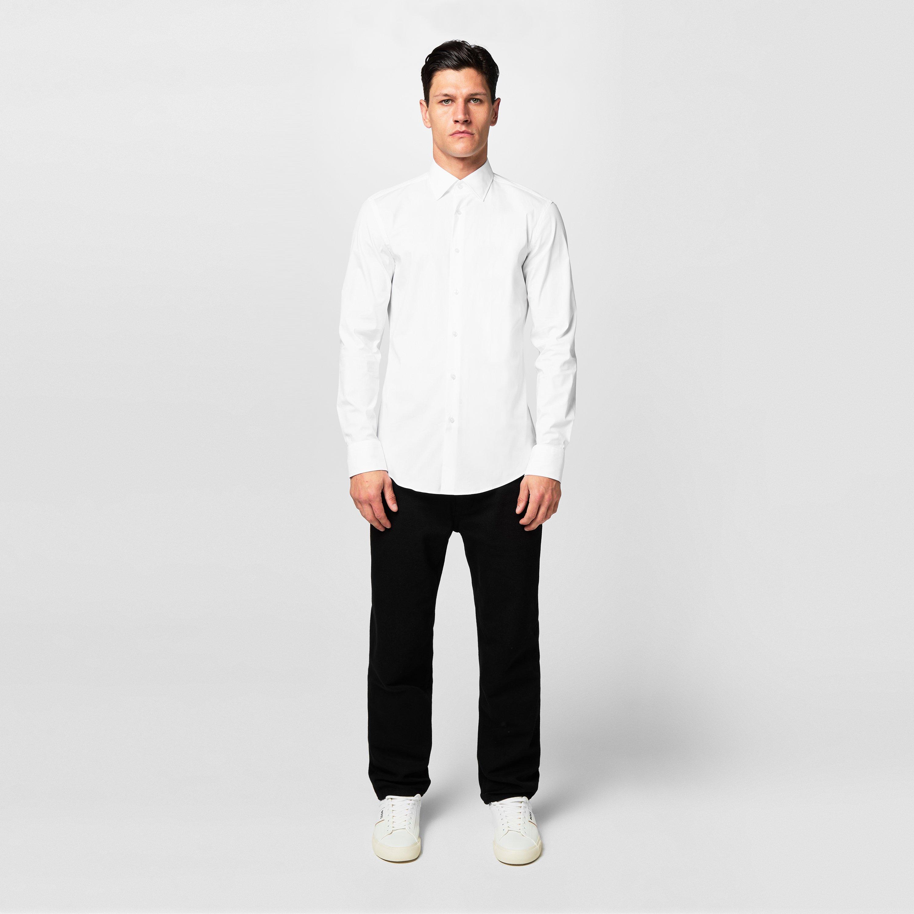 White 100 - Boss - Men's HBB Hank Kent Shirt, Precision Tailoring, Comfort - 6