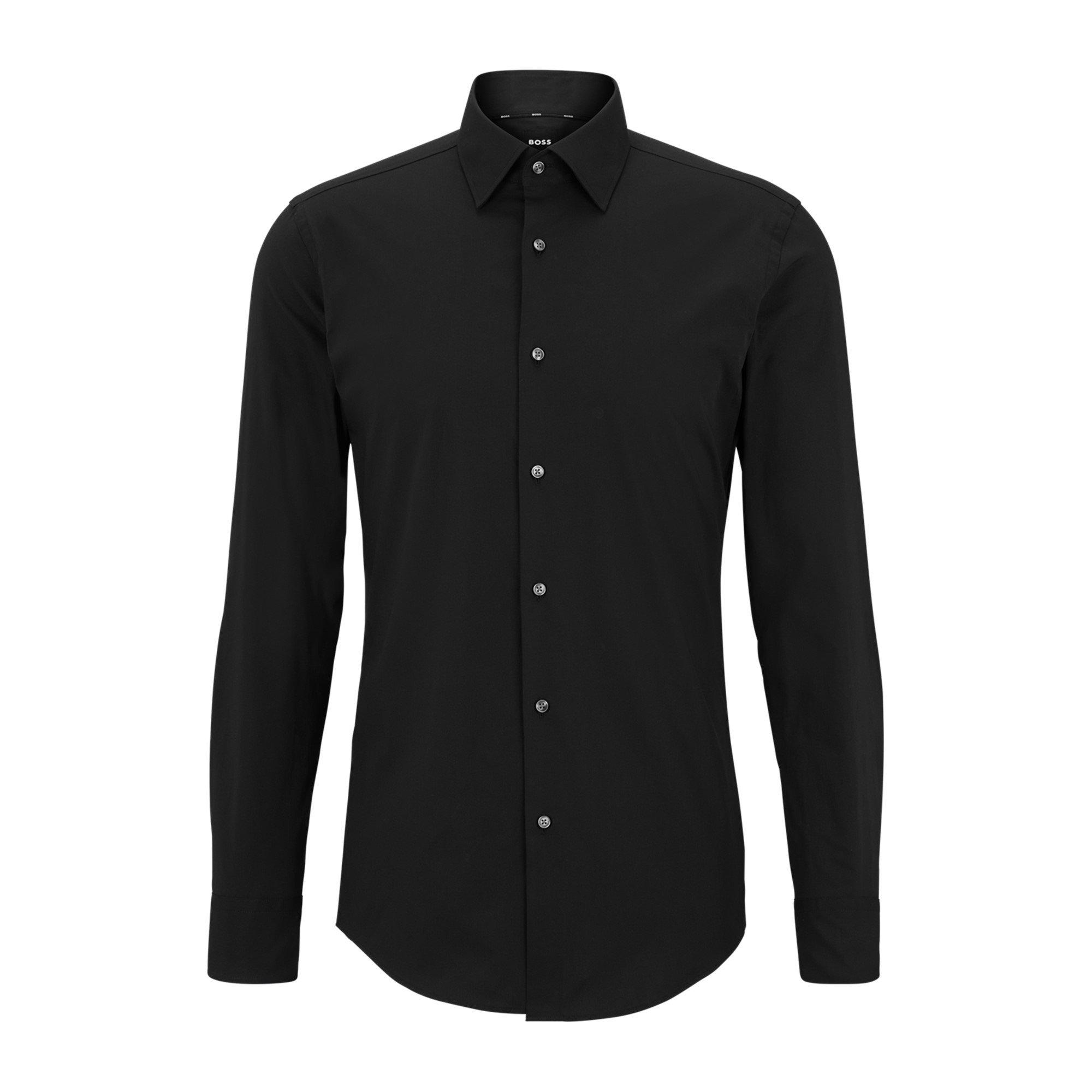 Black 001 - Boss - Men's HBB Hank Kent Shirt, Precision Tailoring, Comfort - 7
